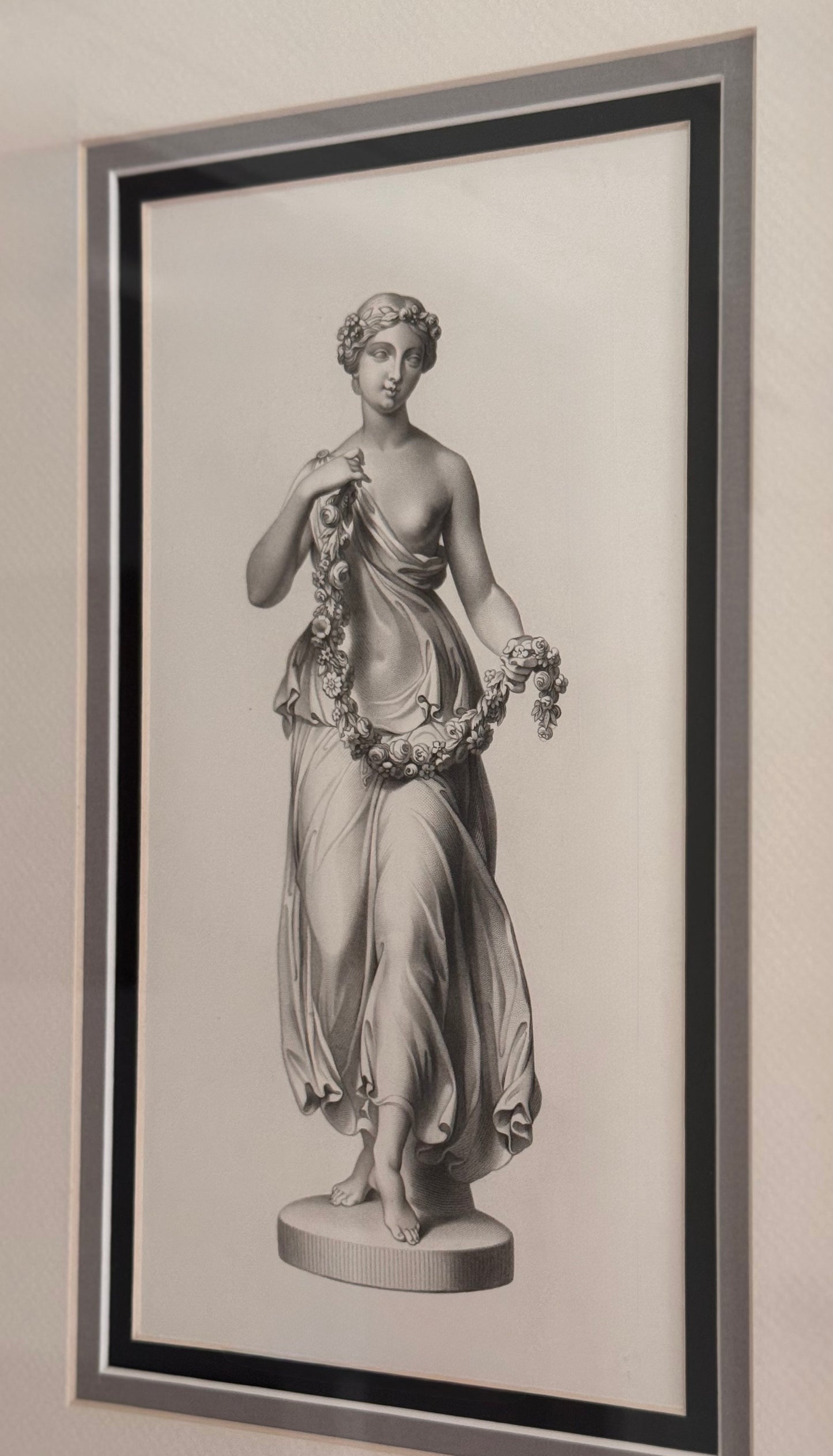 Antique British Engraving Portrait of Spring Benjamin Spence 1854 Woman
