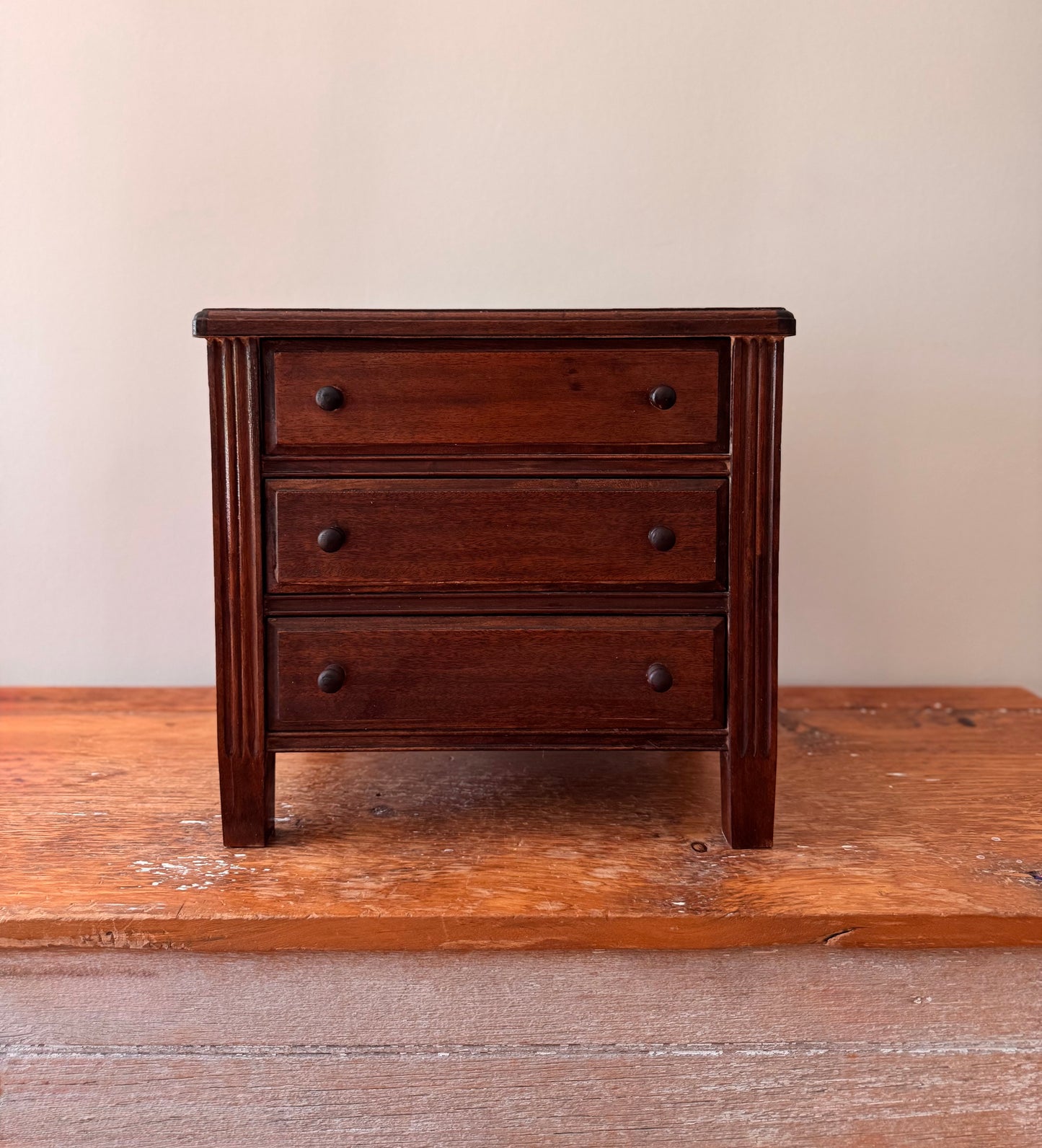Vintage Wood Salesman Sample Miniature Dresser Commode Working Drawers