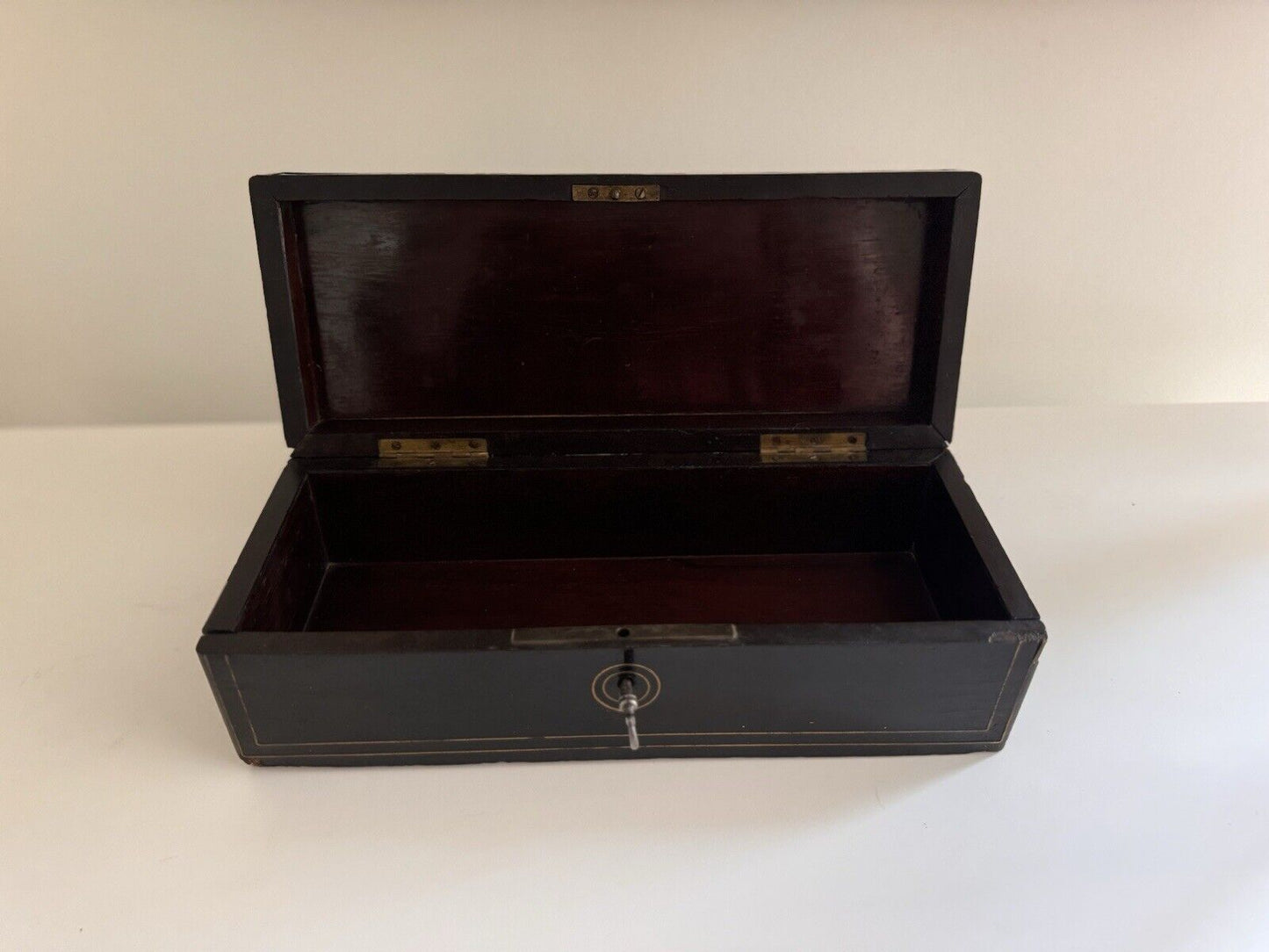 Antique 19c Napoleon III Style French Glove Box With Key