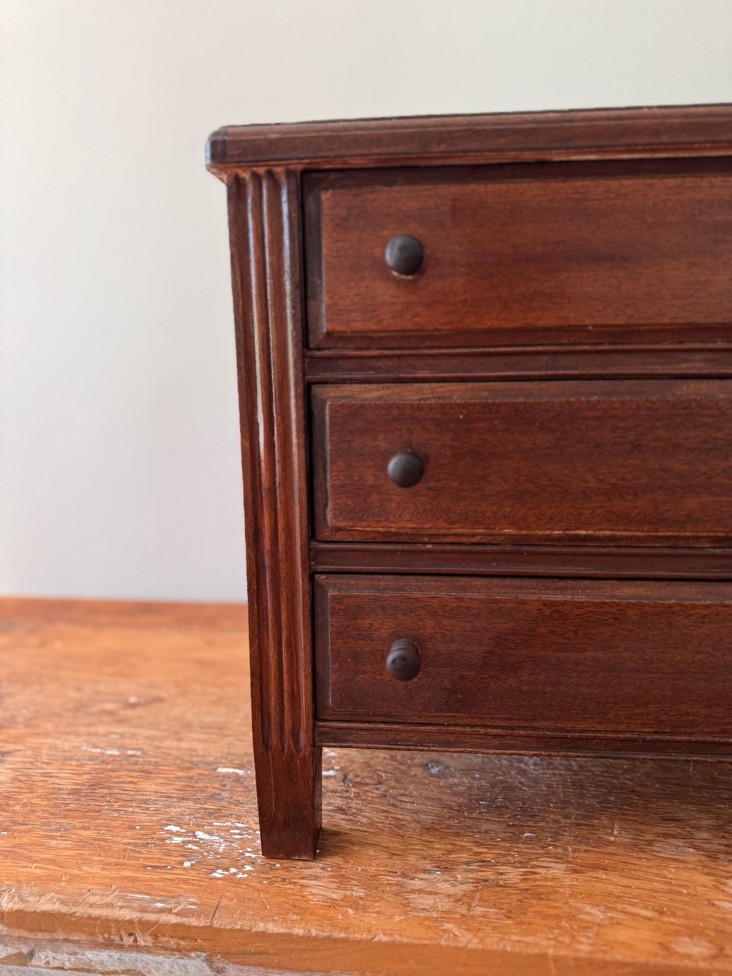 Vintage Wood Salesman Sample Miniature Dresser Commode Working Drawers
