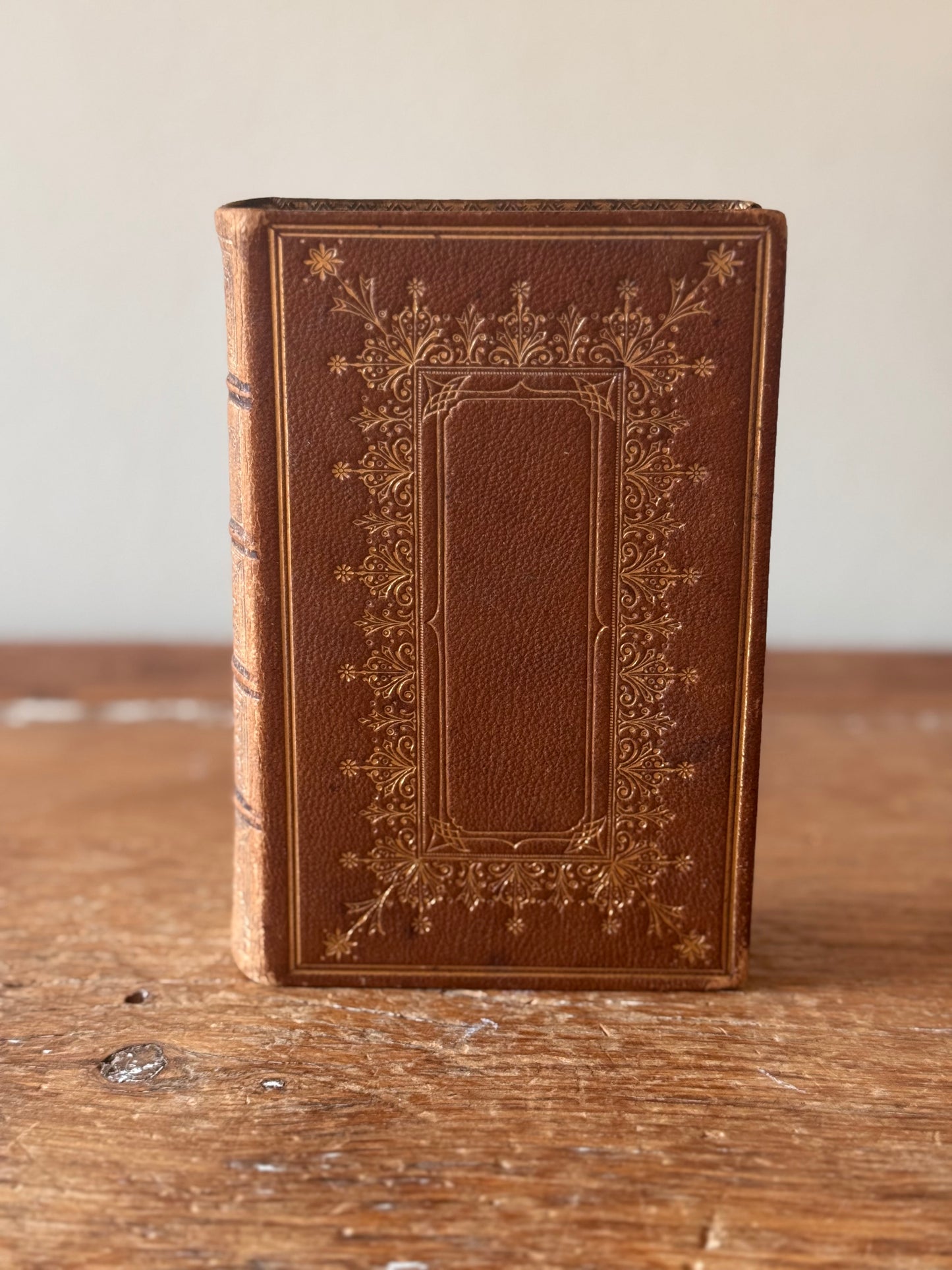 Antique Longfellow’s Prose Works Complete Volume 1853 Full Leather Book