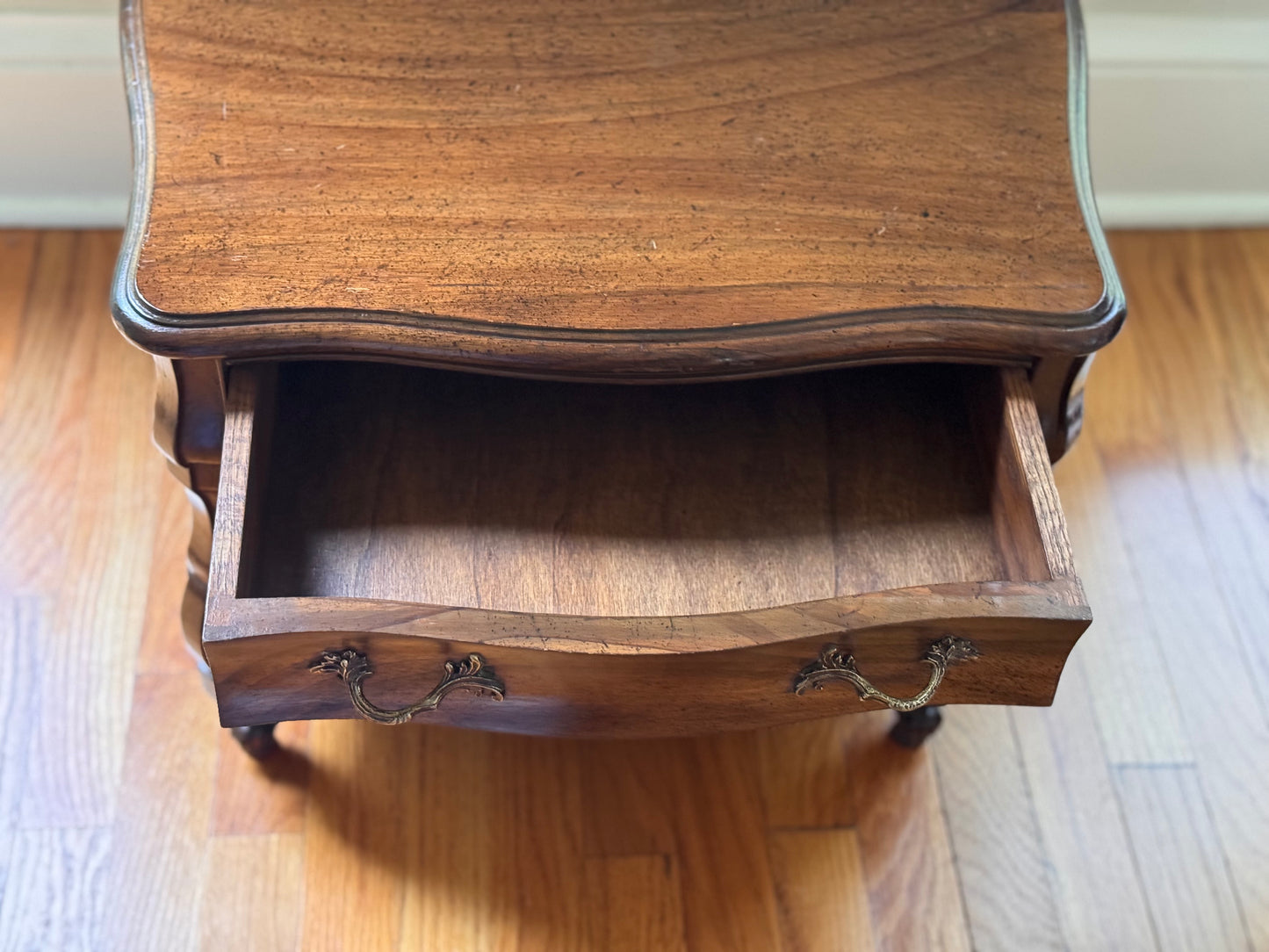 Antique Diminutive French Salesman Sample Dresser Commode With Scallop Brass