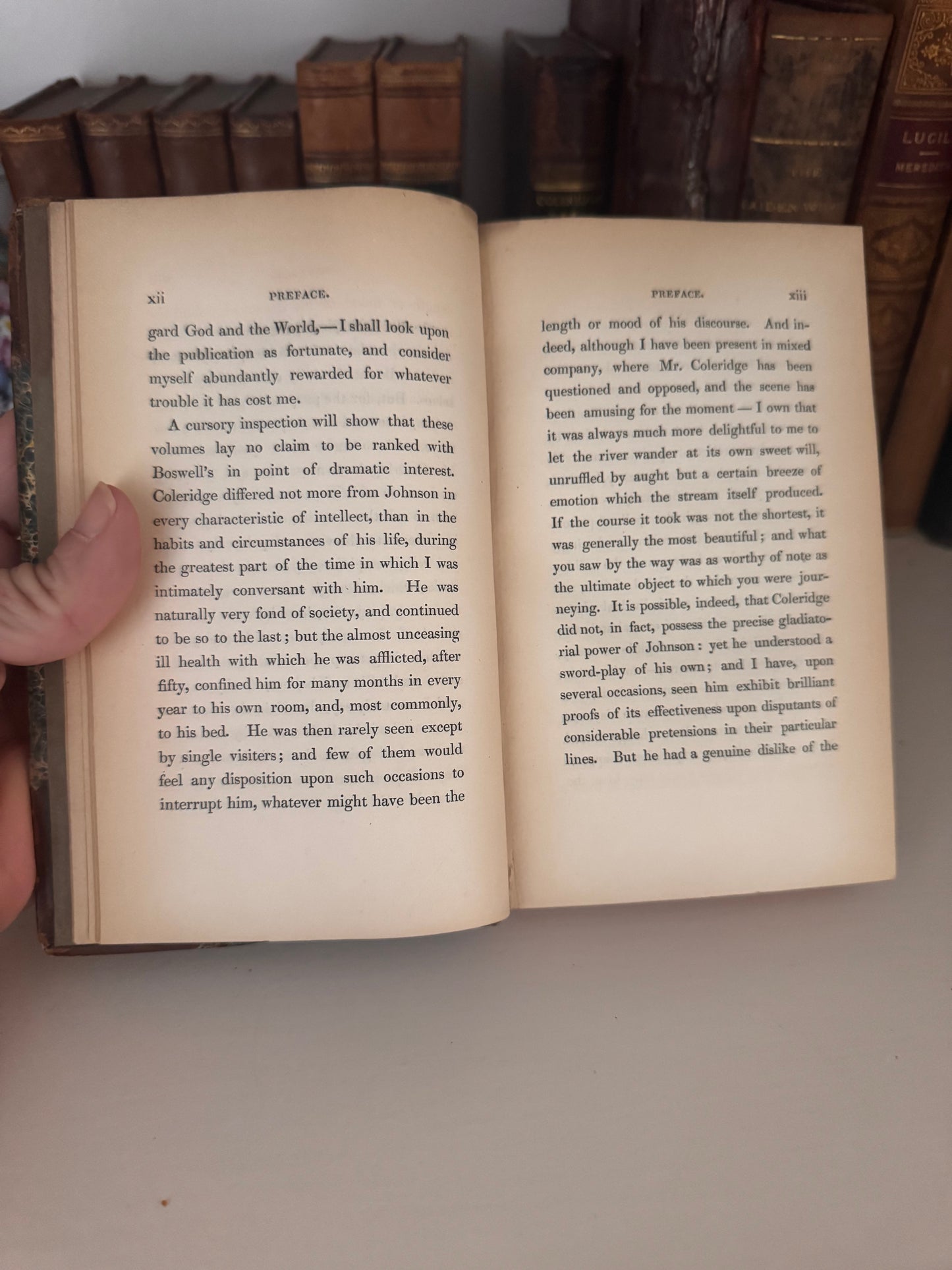 Antique Leather Book Set Early 19c 1835 Coleridge’s Table Talk By John Murray