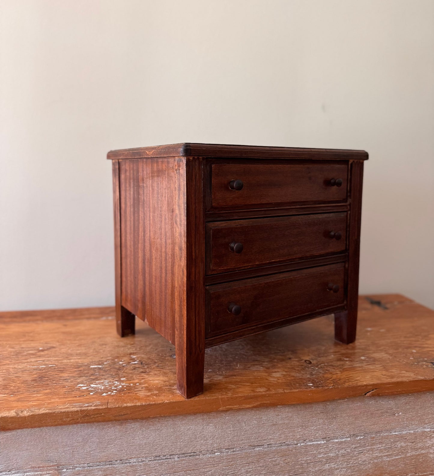 Vintage Wood Salesman Sample Miniature Dresser Commode Working Drawers