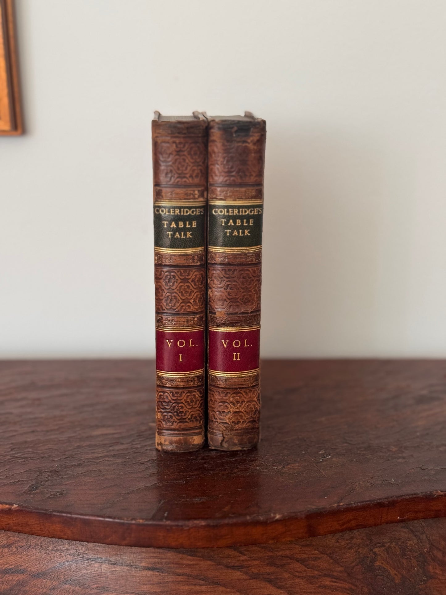 Antique Leather Book Set Early 19c 1835 Coleridge’s Table Talk By John Murray