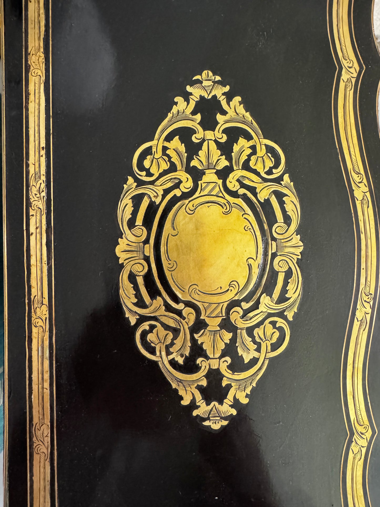 Antique French Napoleon III Era Boulle Marquetry Double Well Tea Caddy
