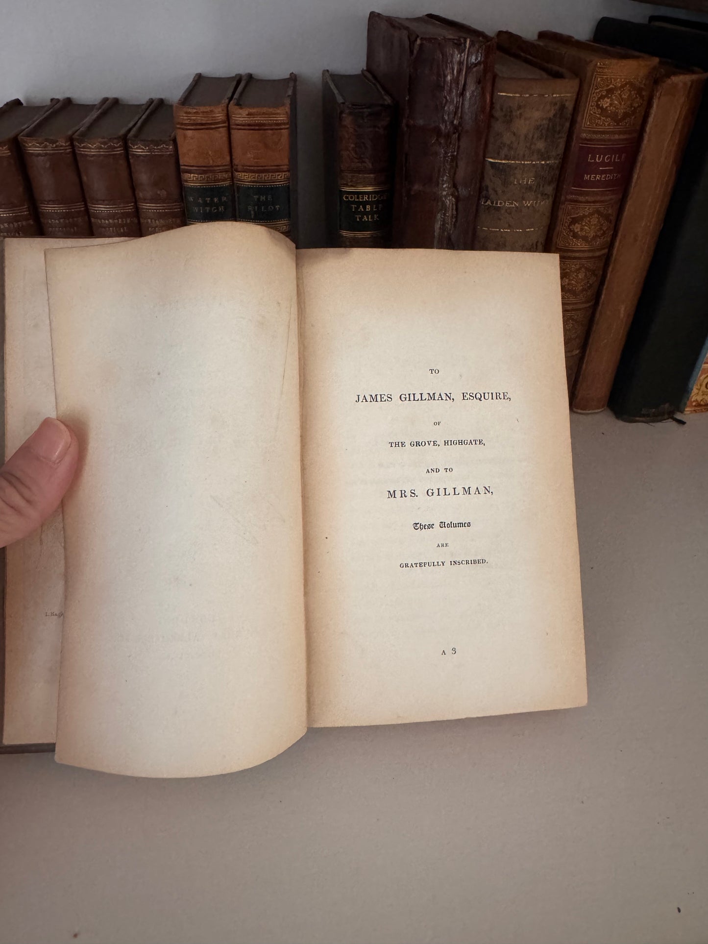 Antique Leather Book Set Early 19c 1835 Coleridge’s Table Talk By John Murray