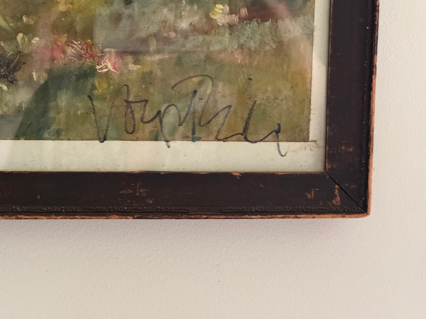 Vintage Oil On Canvas Signed Antique Framed American Landscape Portrait Painting