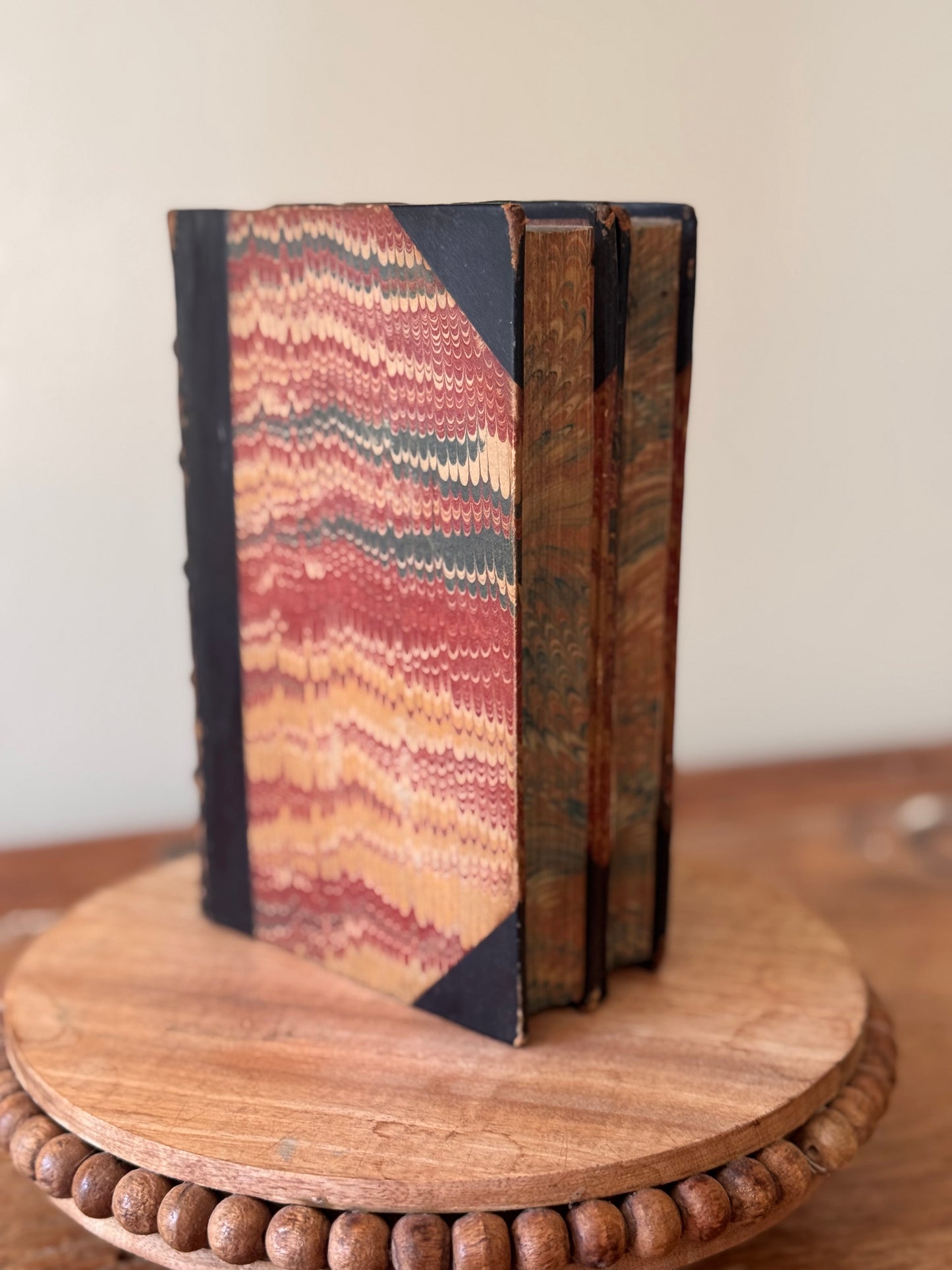 Antique Early 19c Complete Set of Homer’s The Iliad London 1816 Leather Marbled Books