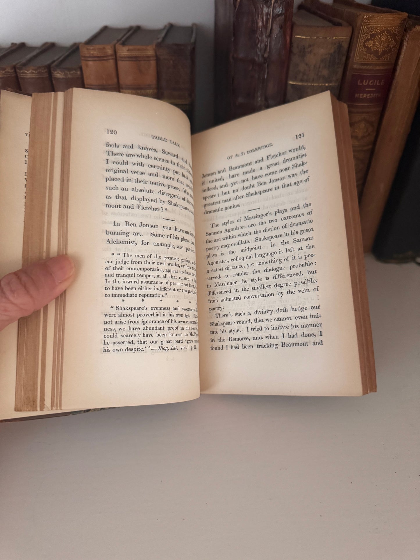 Antique Leather Book Set Early 19c 1835 Coleridge’s Table Talk By John Murray