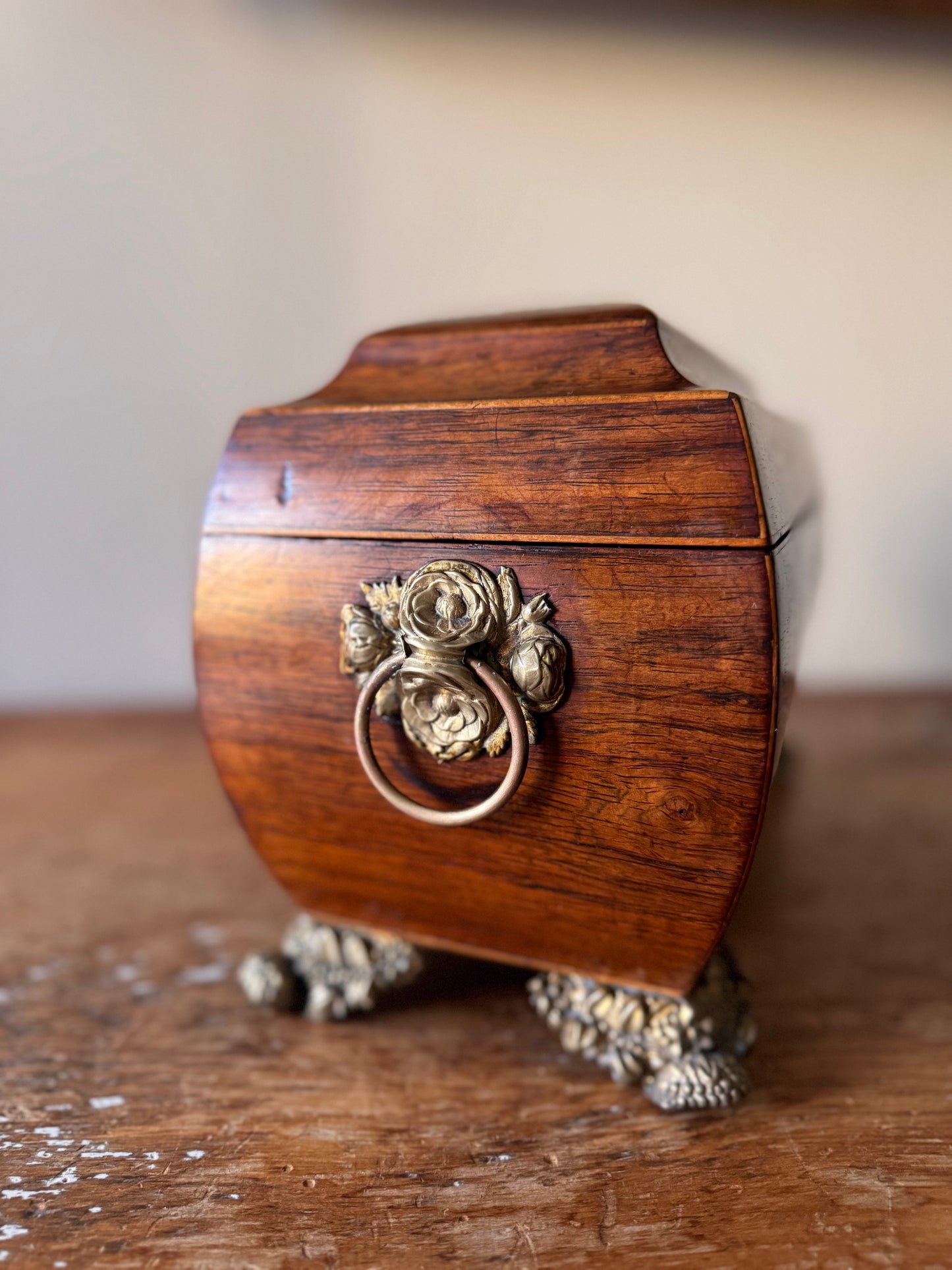 Antique Regency Mahogany Sarcophagus Tea Caddy circa 1820