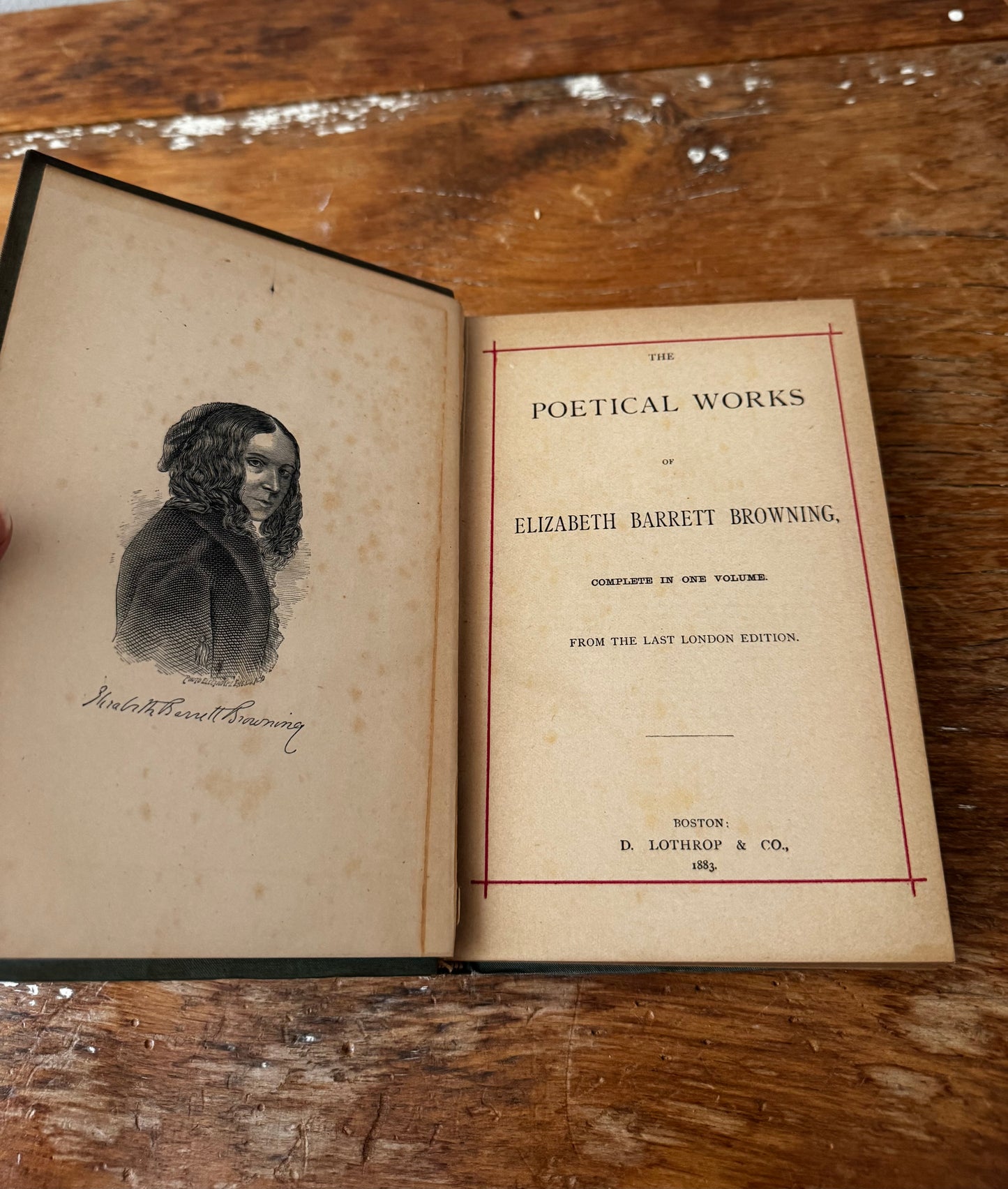 Victorian Copy of The Poetical Works of Elizabeth Barrett Browning 1883