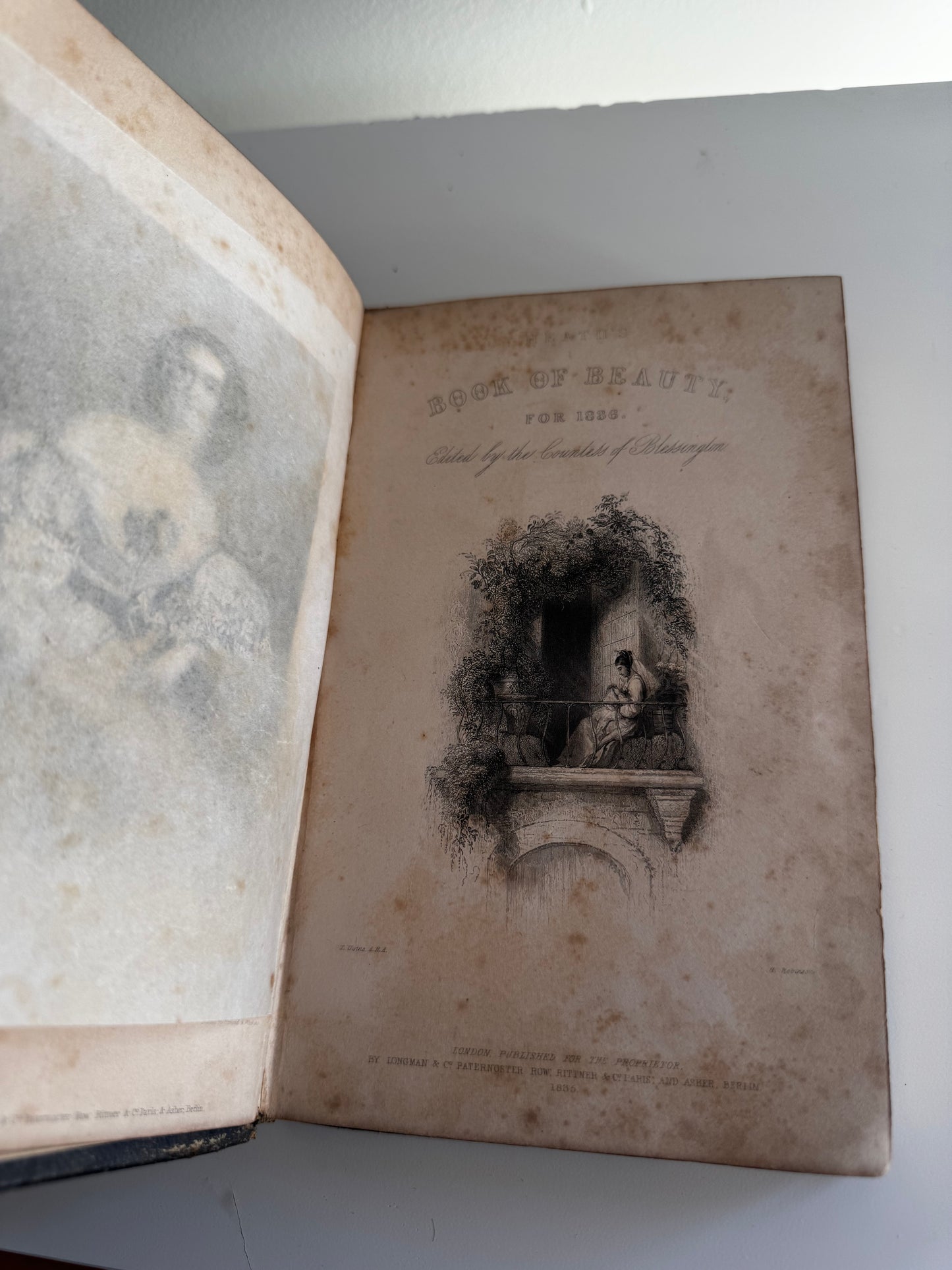 Antique 1836 Copy of Heaths Book of Beauty Lady Blessington Decorative Binding