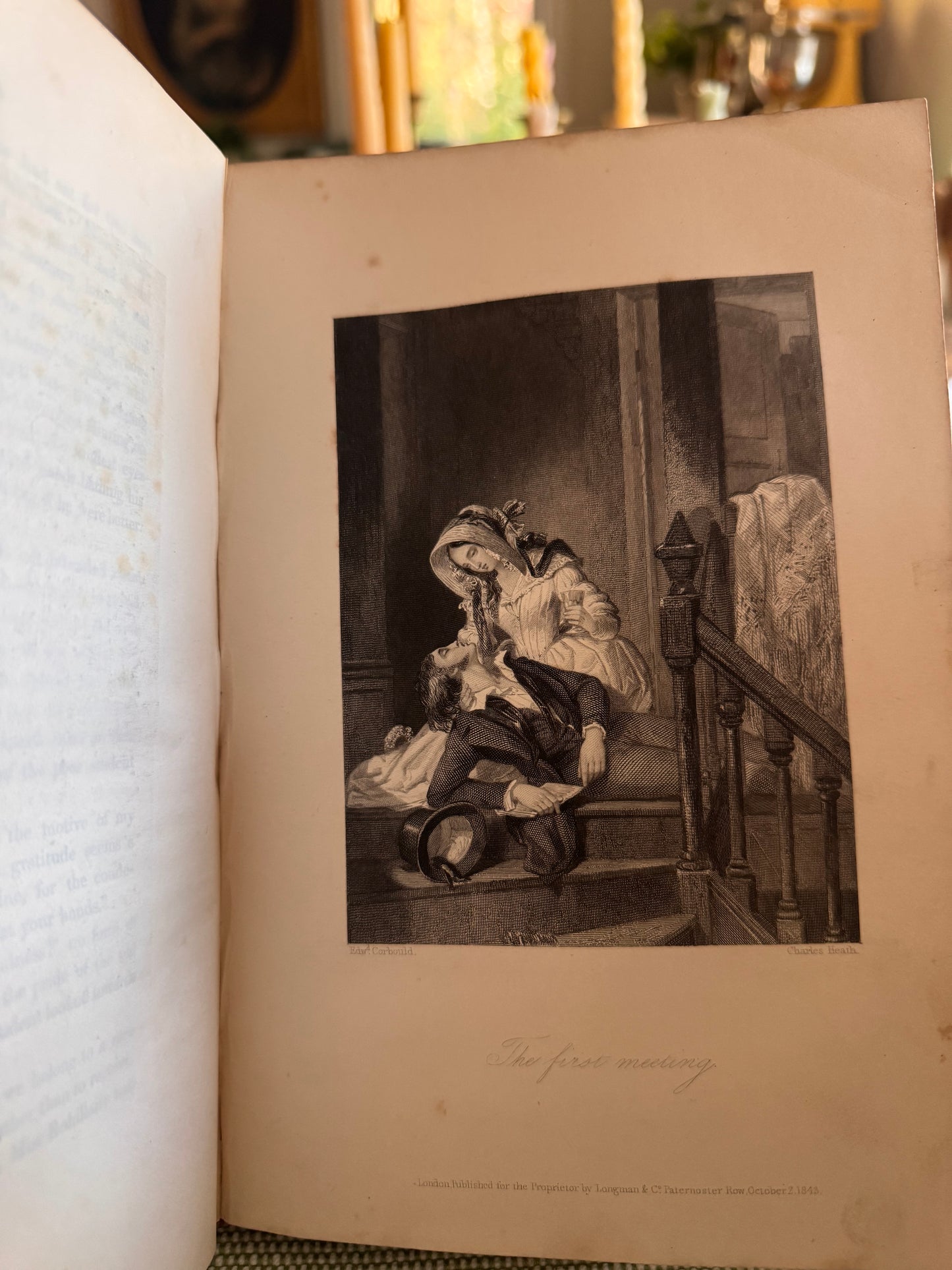 Antique Copy of The Keepsake Countess of Blessington 1844 Leather & Marbled