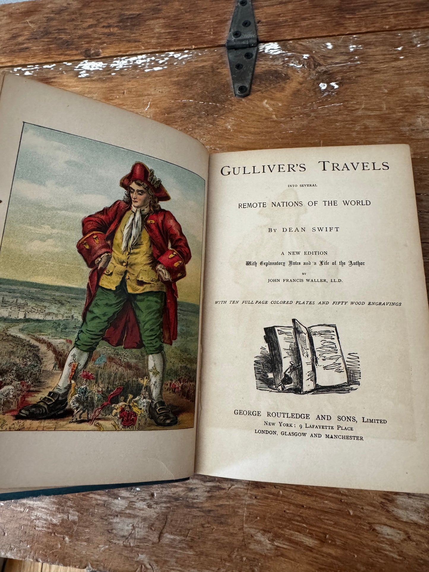 Antique Copy of Gulliver’s Travels by Jonathan Swift, George Routledge Circa 1900 Book