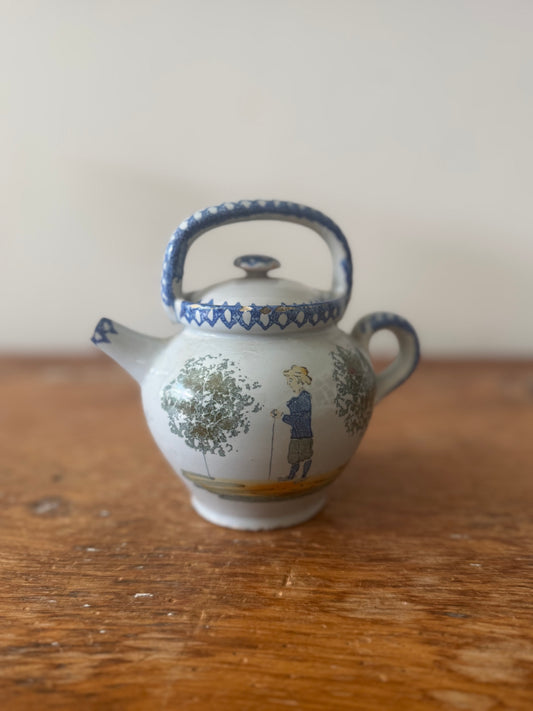 Vintage Little French Clay Glazed Tea Pot