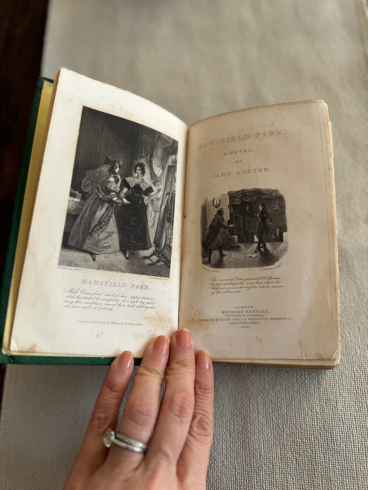 Antique 1856 Mansfield Park by Jane Austen Bentley Edition