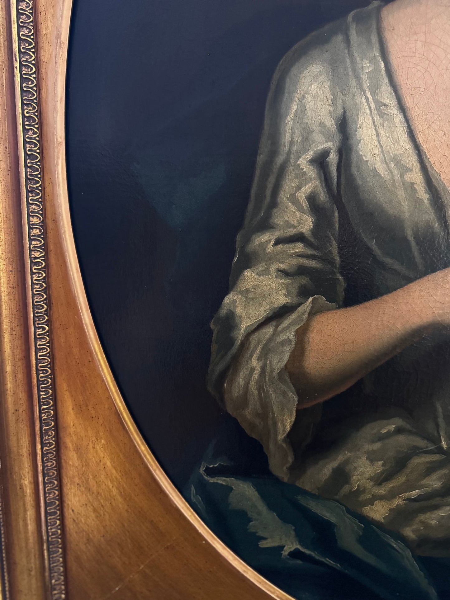 RESERVED for MARGUERITE Antique Late 18th Century Oil On Canvas Portrait Painting Of A Young Woman