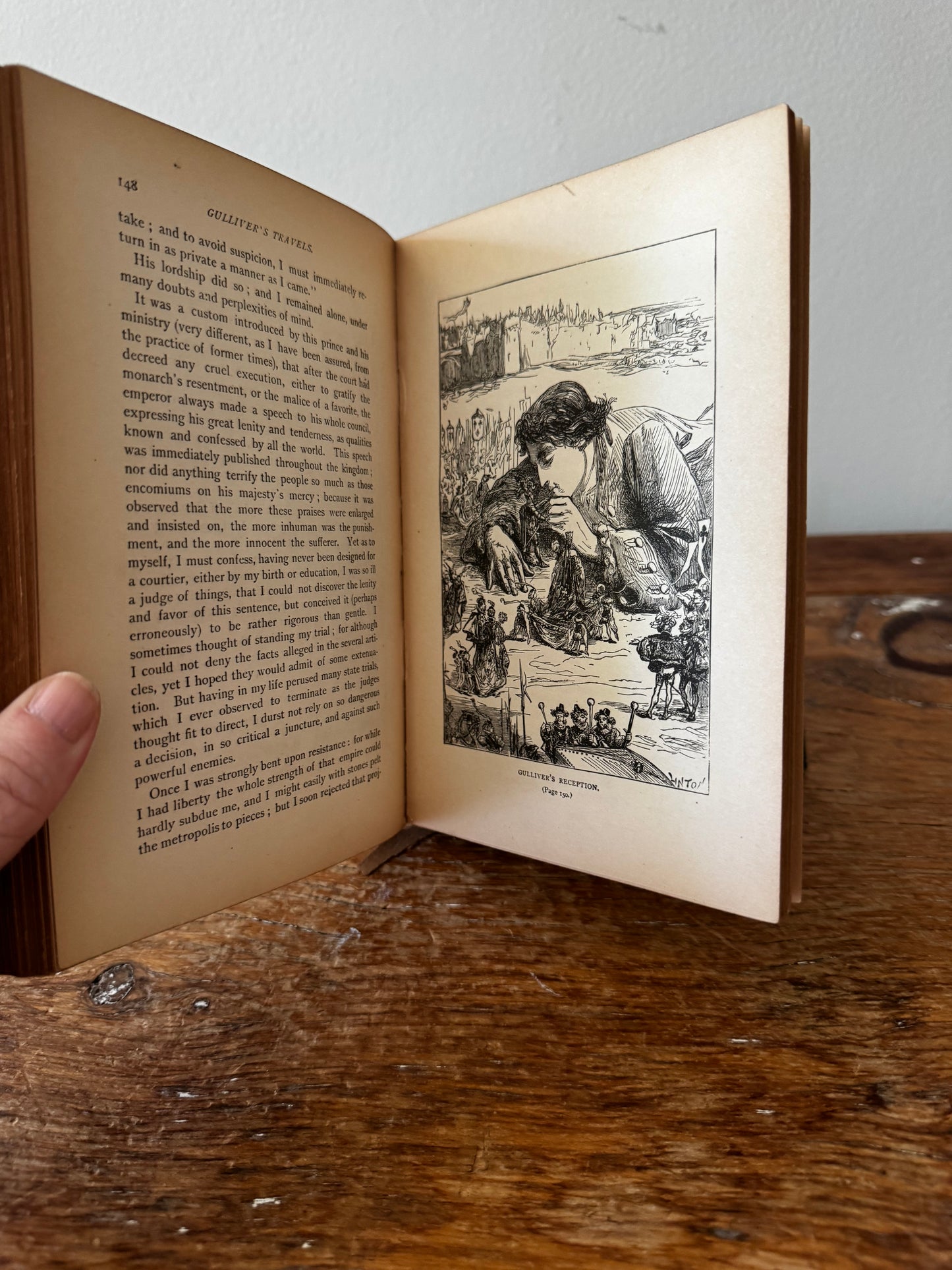 Antique Copy of Gulliver’s Travels by Jonathan Swift, George Routledge Circa 1900 Book