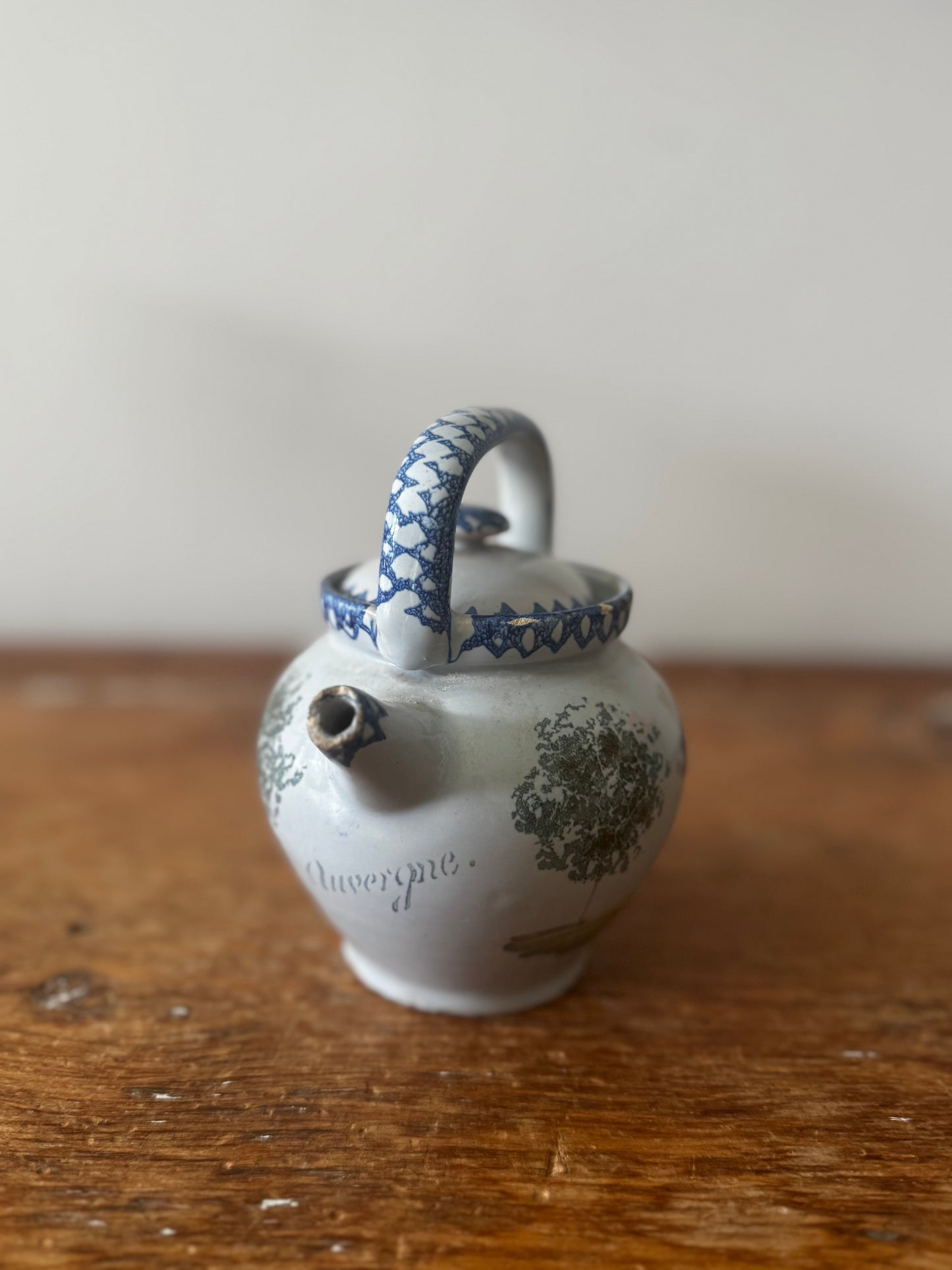Vintage Little French Clay Glazed Tea Pot