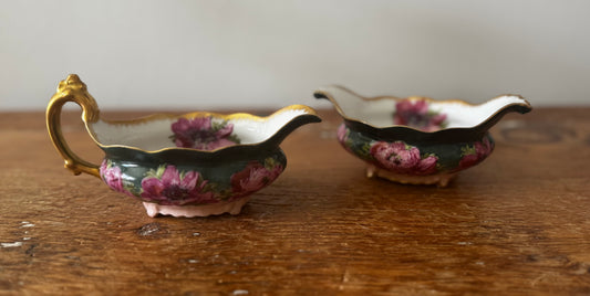 Vintage Limoges France Floral Pattern Cream & Sugar Porcelain Set