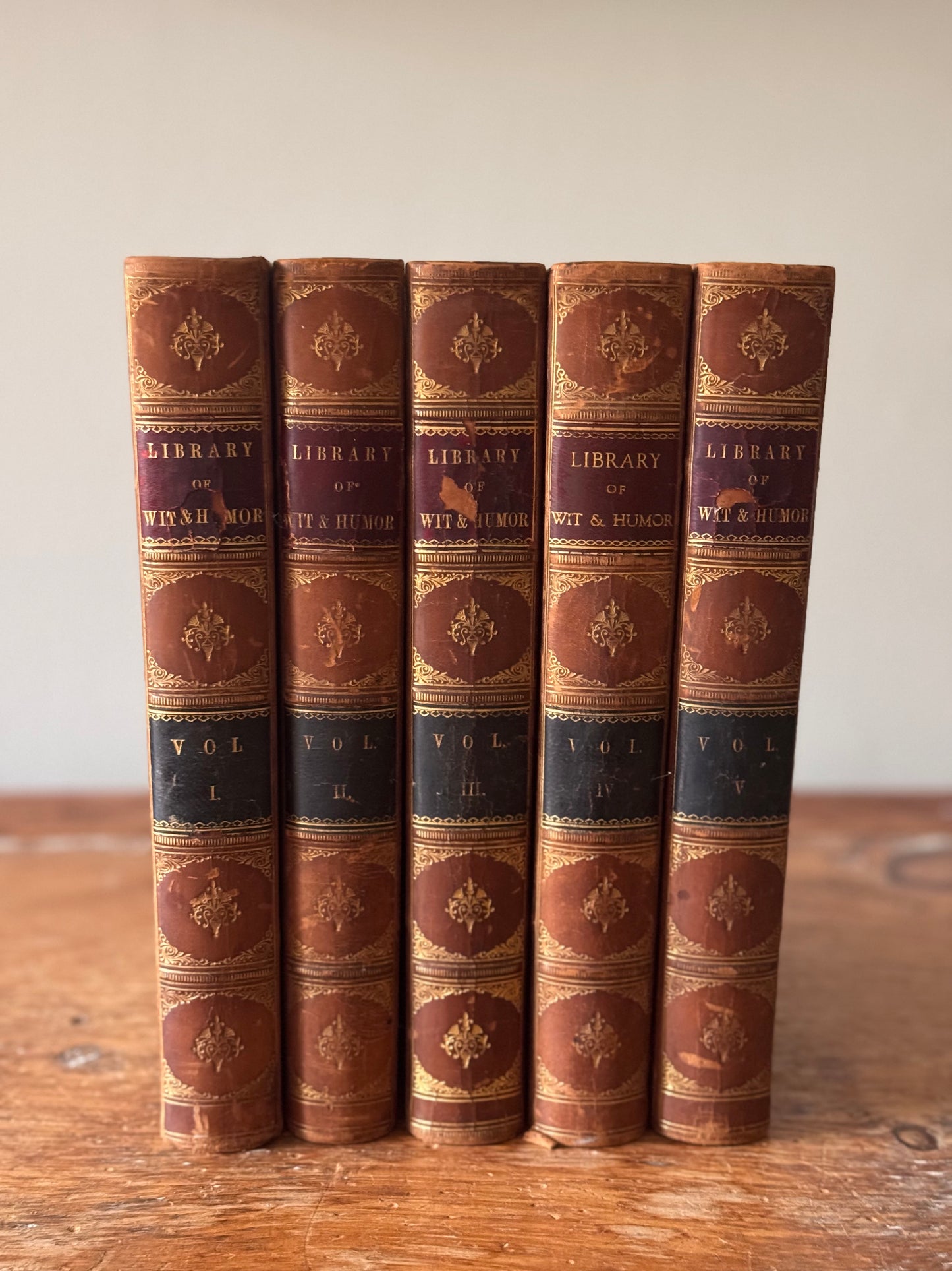 Antique Victorian Complete Book Set The Library Of Wit & Humor 1885 Mark Twain
