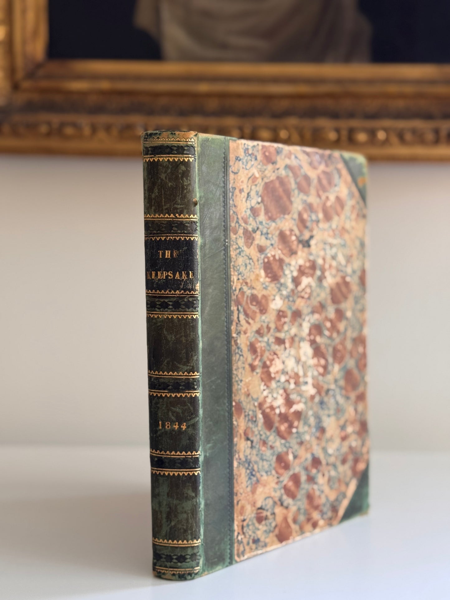Antique Copy of The Keepsake Countess of Blessington 1844 Leather & Marbled