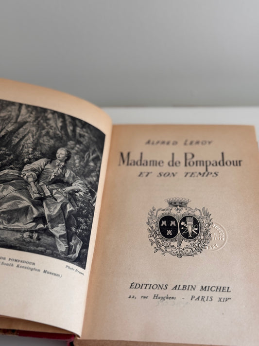 Vintage 1935 French Book Madame Du Pompadour by Albert Leroy Illustrated Red Cloth
