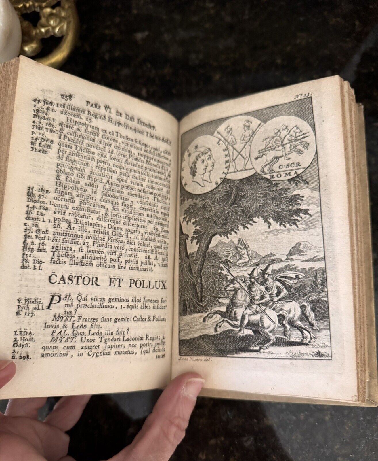 Antique Mythology Book 1777 Pantheon Mythicum Dordrecht Amorial Vellum Binding