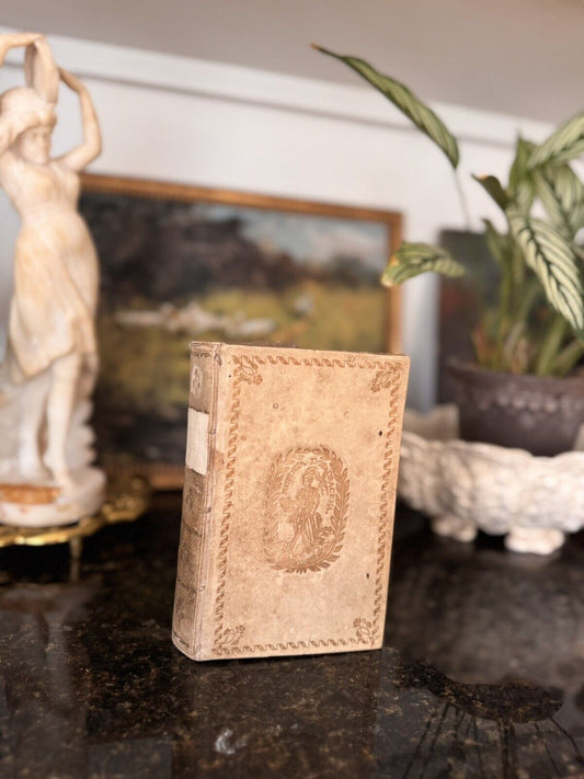 Antique Mythology Book 1777 Pantheon Mythicum Dordrecht Amorial Vellum Binding