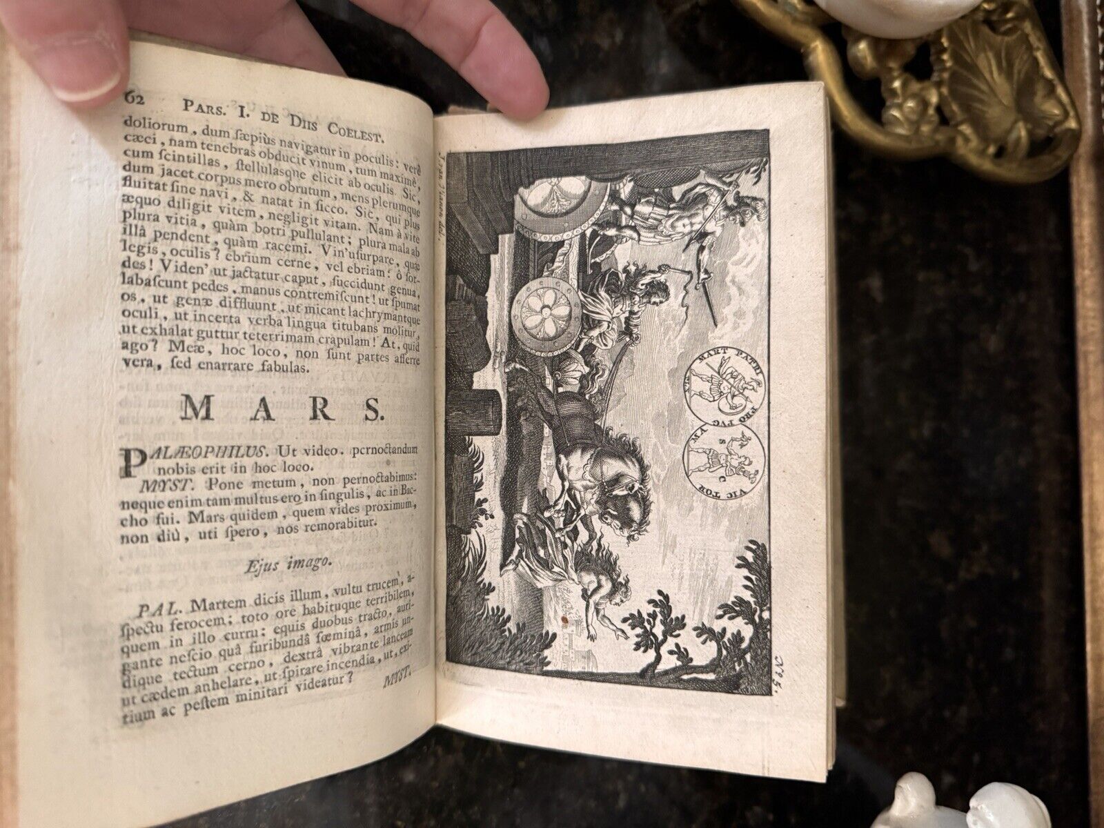 Antique Mythology Book 1777 Pantheon Mythicum Dordrecht Amorial Vellum Binding