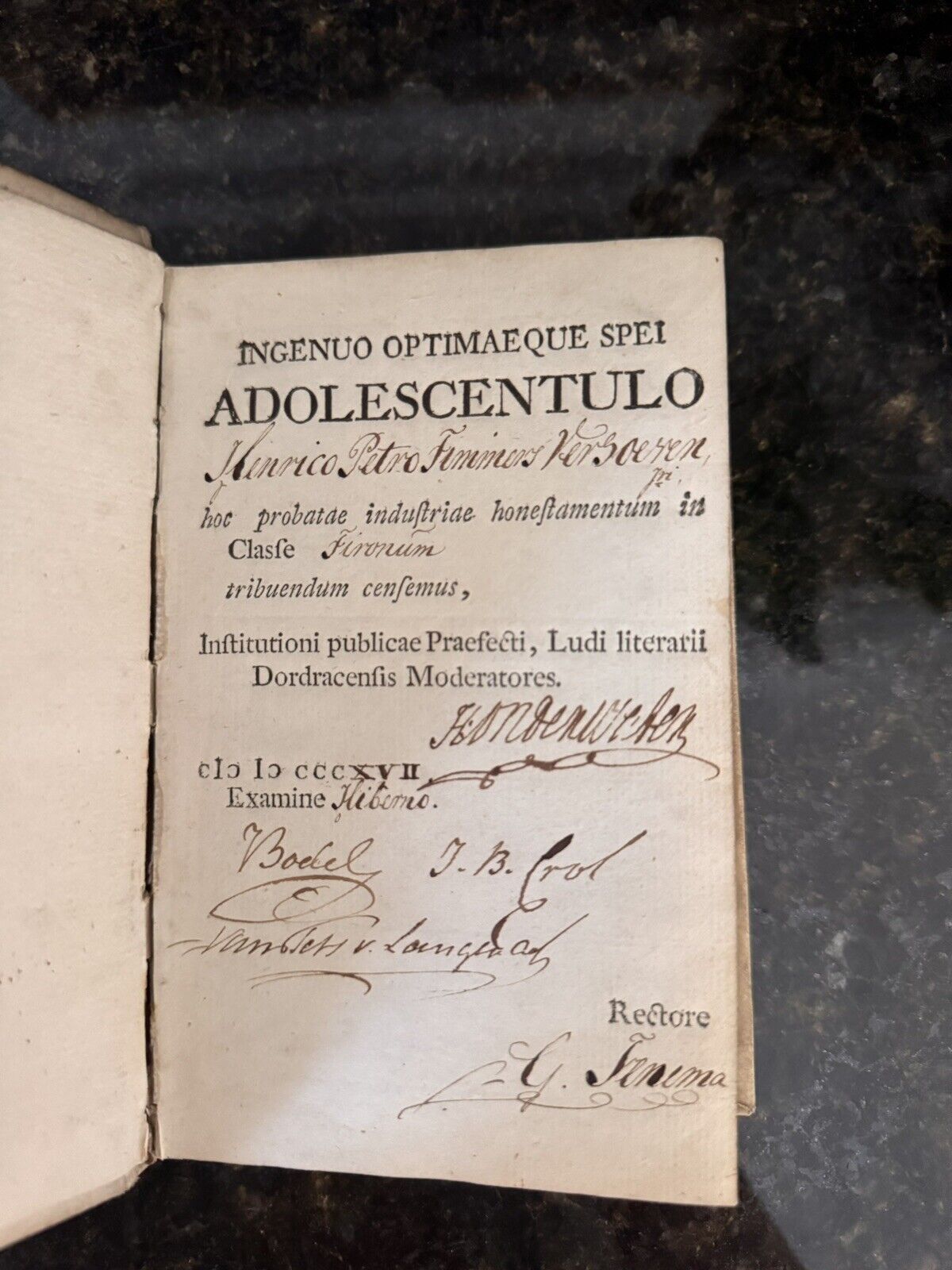 Antique Mythology Book 1777 Pantheon Mythicum Dordrecht Amorial Vellum Binding