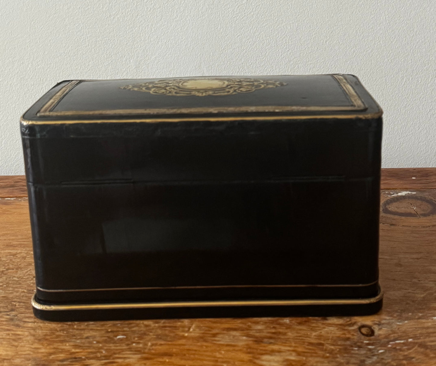 Antique French Napoleon III Era Boulle Marquetry Double Well Tea Caddy