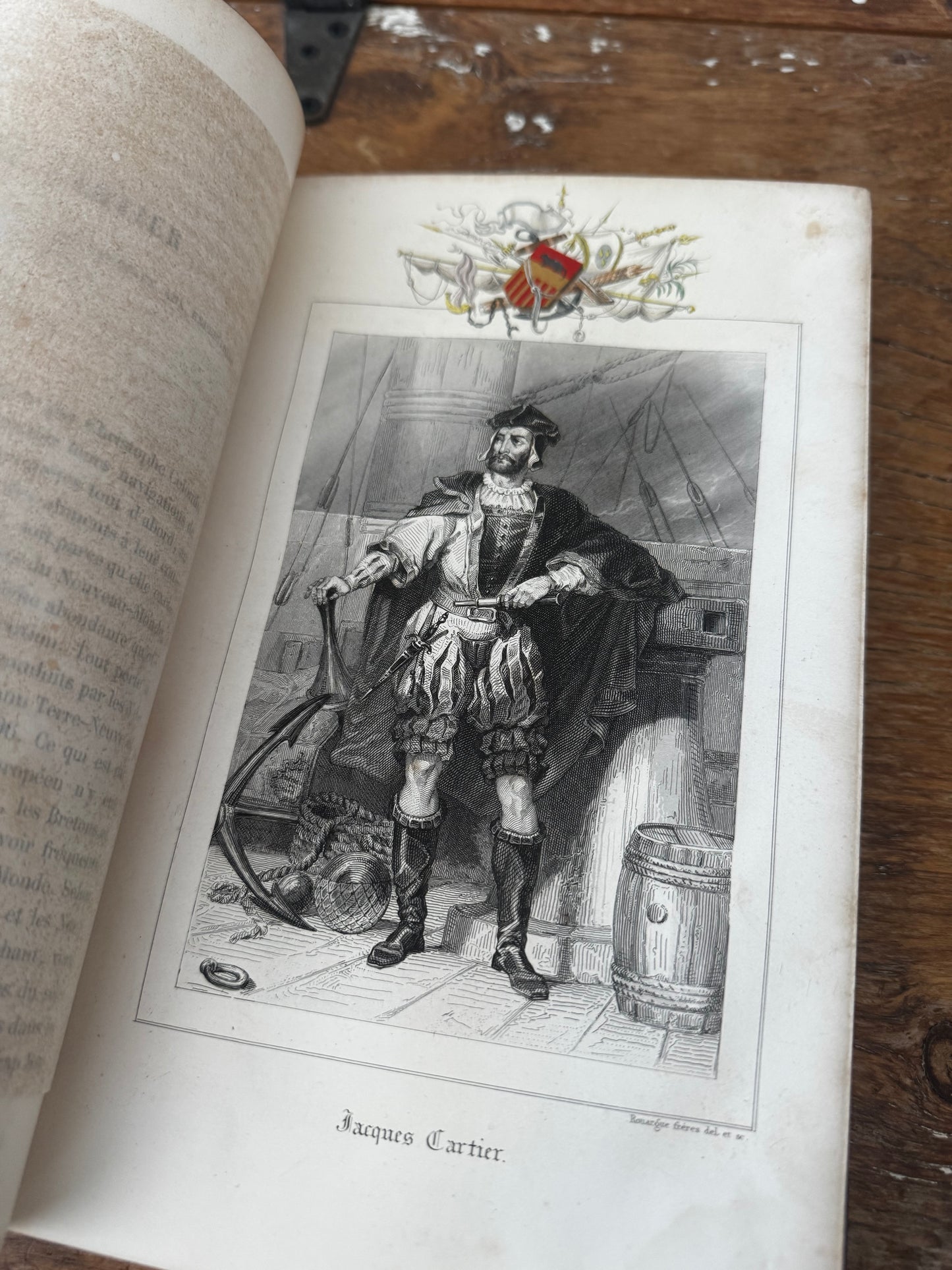 Antique 1847 French Book Les Navigateurs Francais Victorian