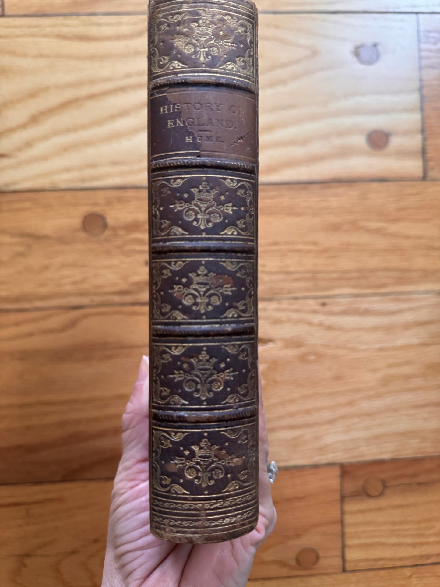 Antique 19c Volume Of A History Of England Hume Prize Binding Full Leather 1872