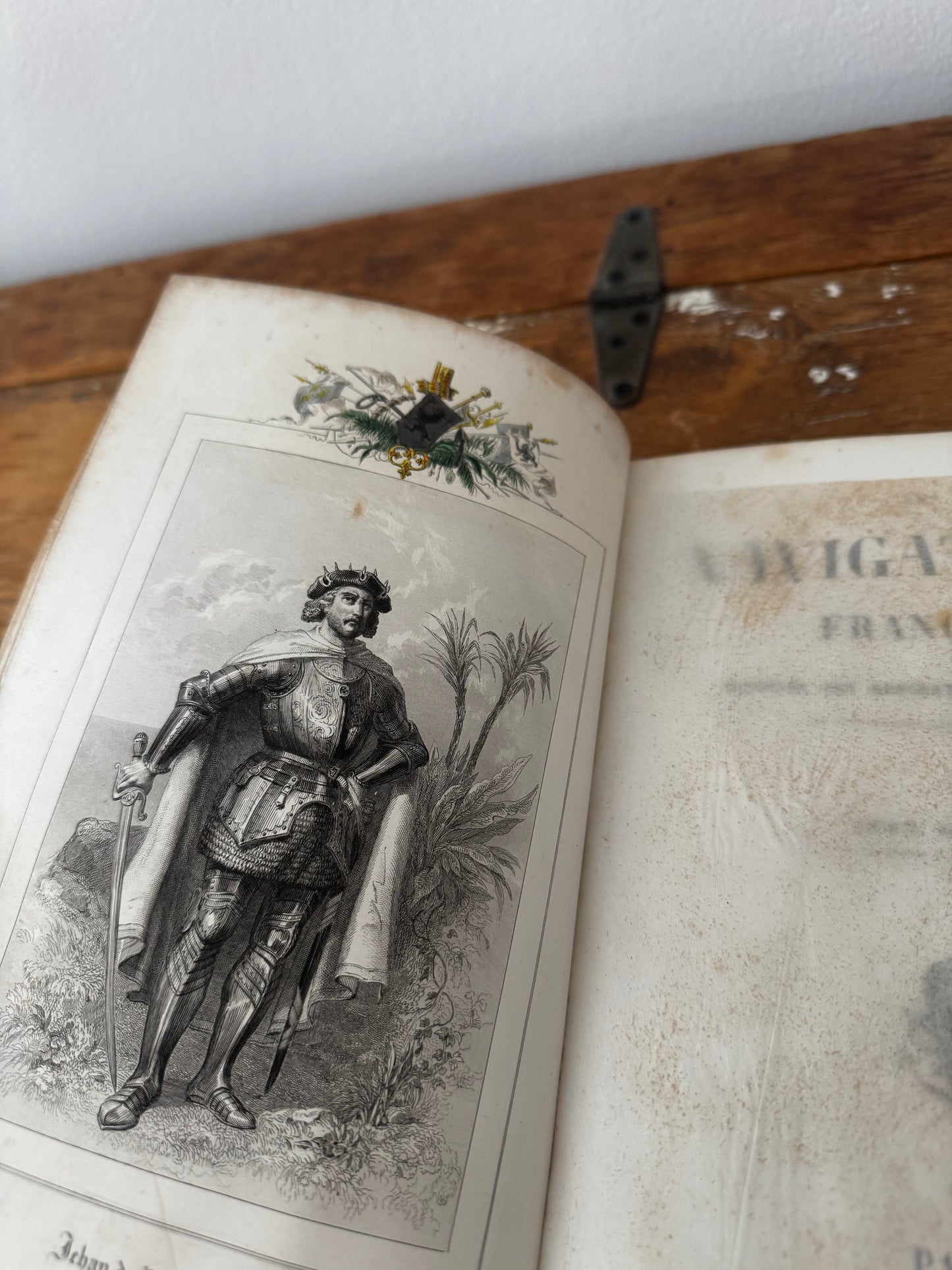 Antique 1847 French Book Les Navigateurs Francais Victorian