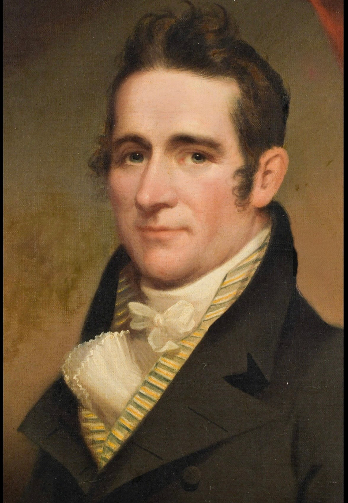 Antique Regency Era Early 19c Oil Painting Portrait Gentleman