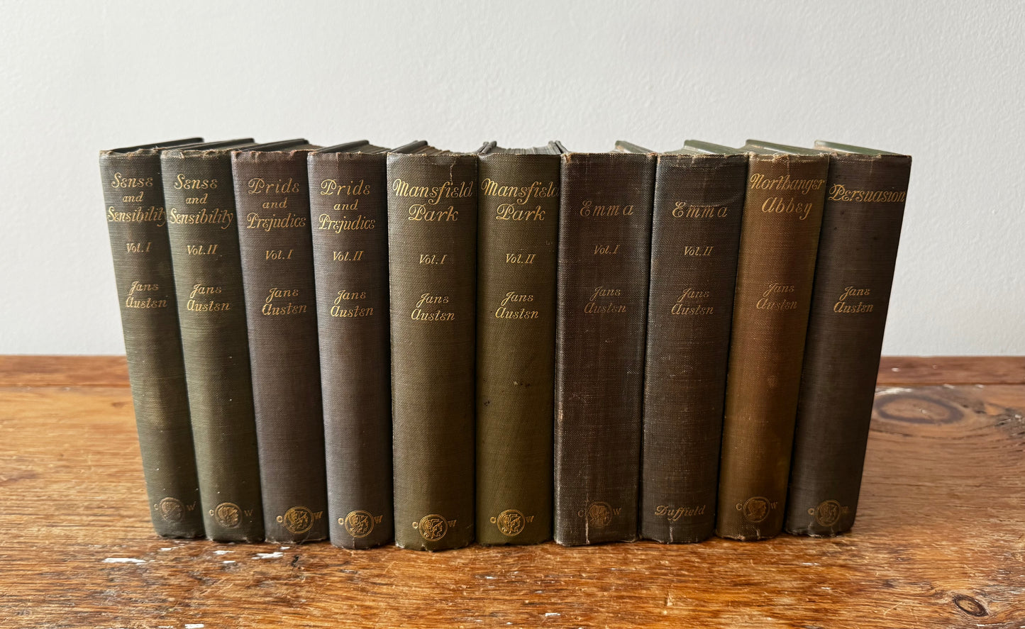 Complete Set of The Novels of Jane Austen Chatto Windus 1908 A Wallis Mills