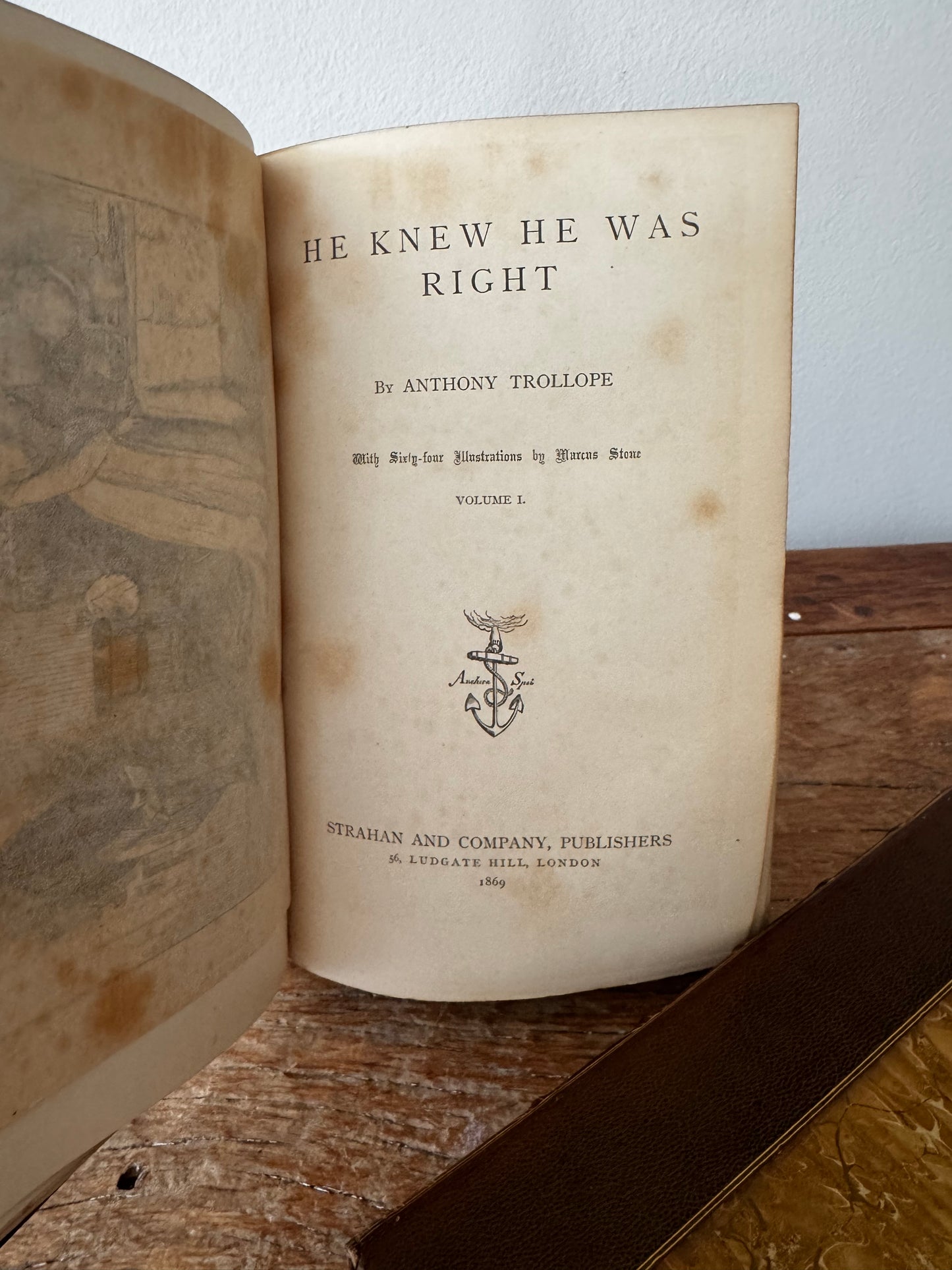 He Knew Too Much by Anthony Trollope 1st Edition 1869 Leather Book Set