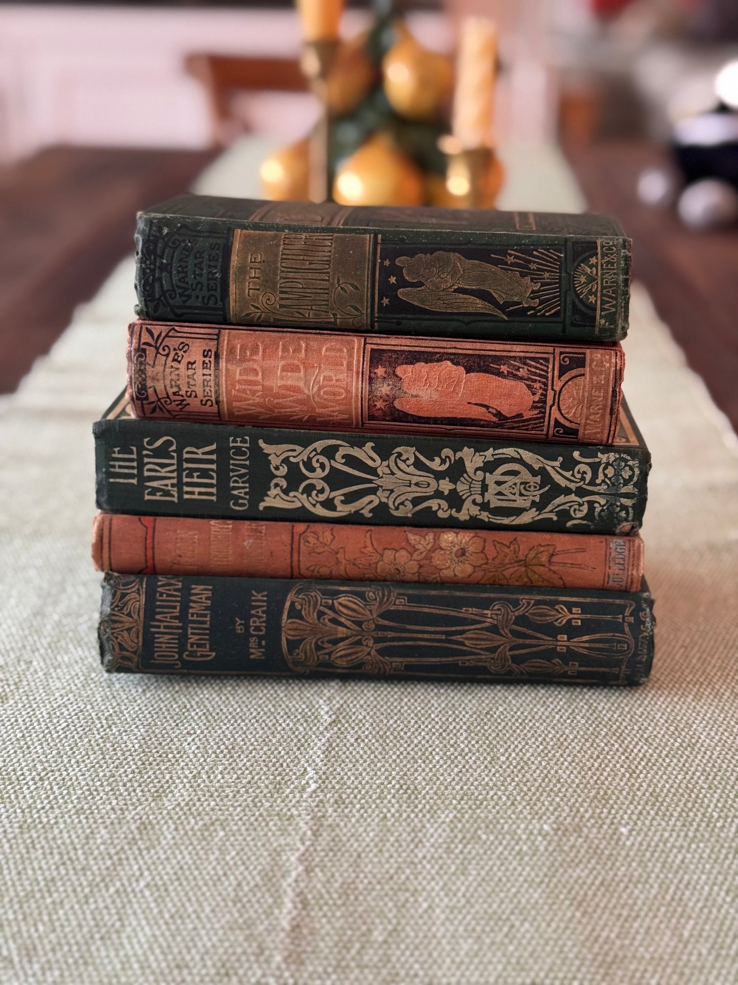 Antique Book Bundle Susan Warner Lamplighter John Halifax 1800s 1900s Good