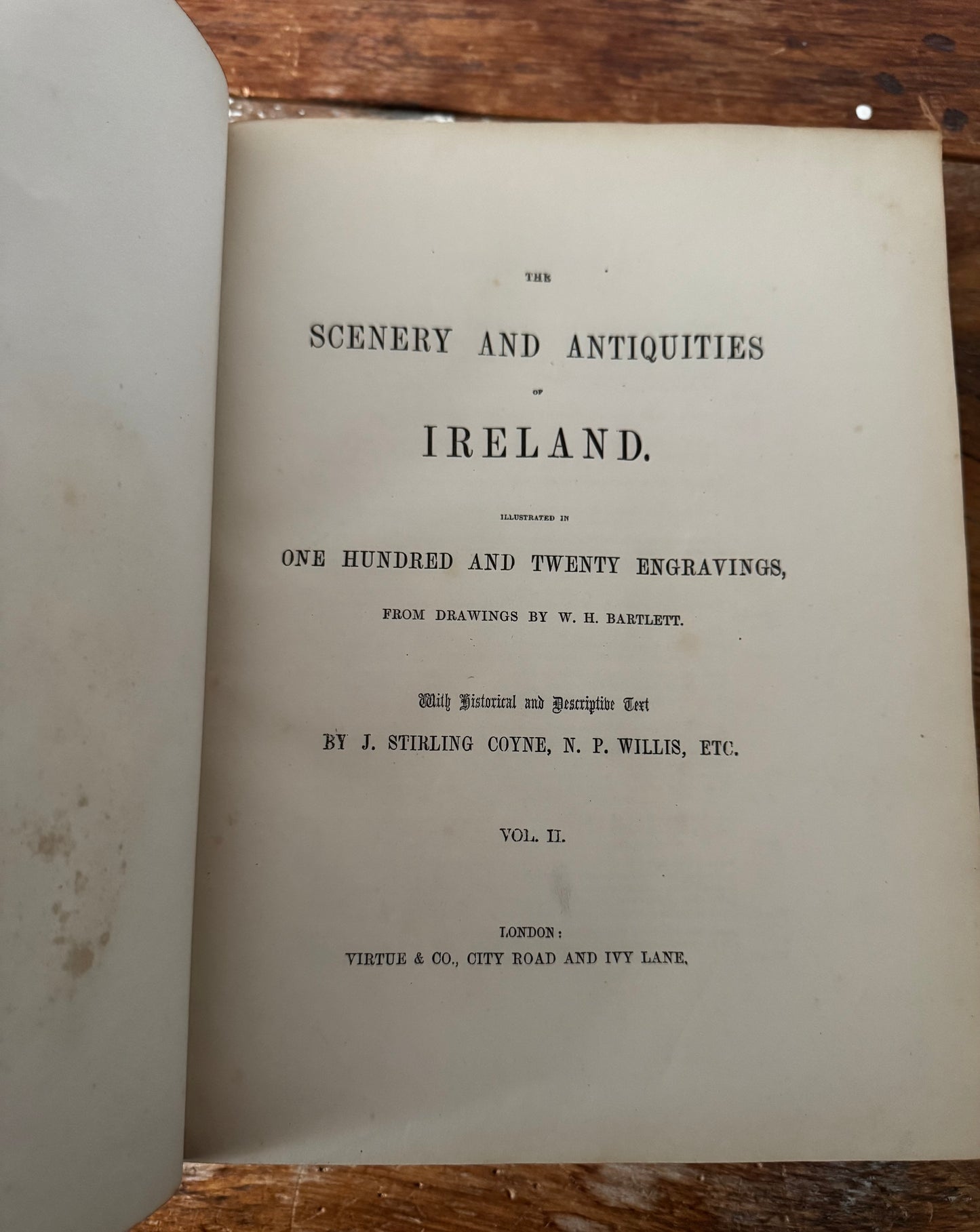 The Scenery & Antiquities Of Ireland Illustrated WH Bartlett 1852 Two Volume Set