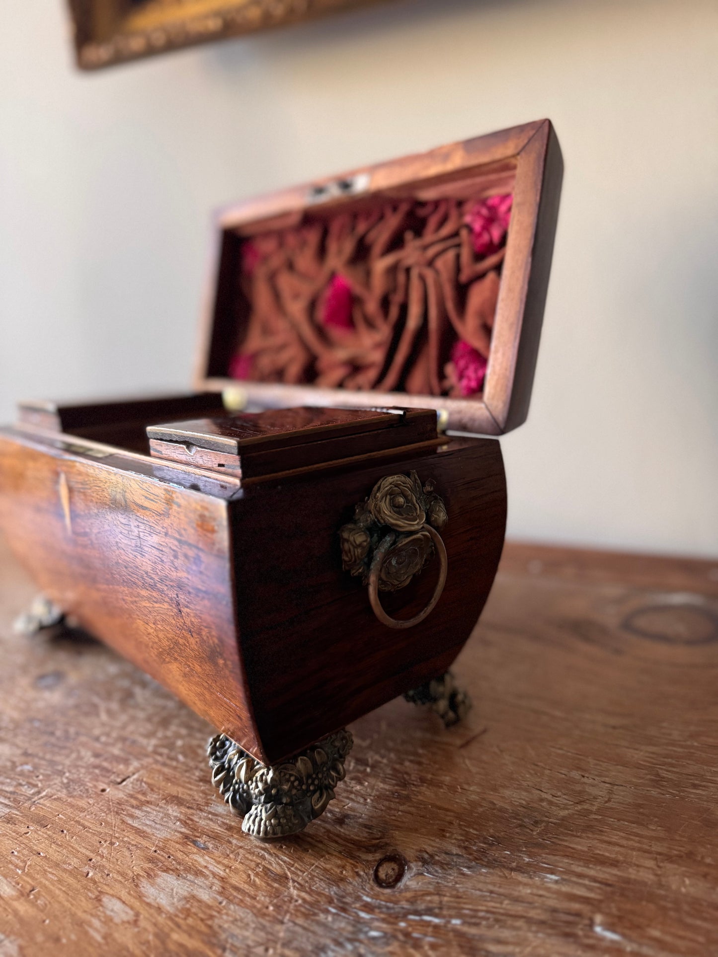 Antique Regency Mahogany Sarcophagus Tea Caddy circa 1820