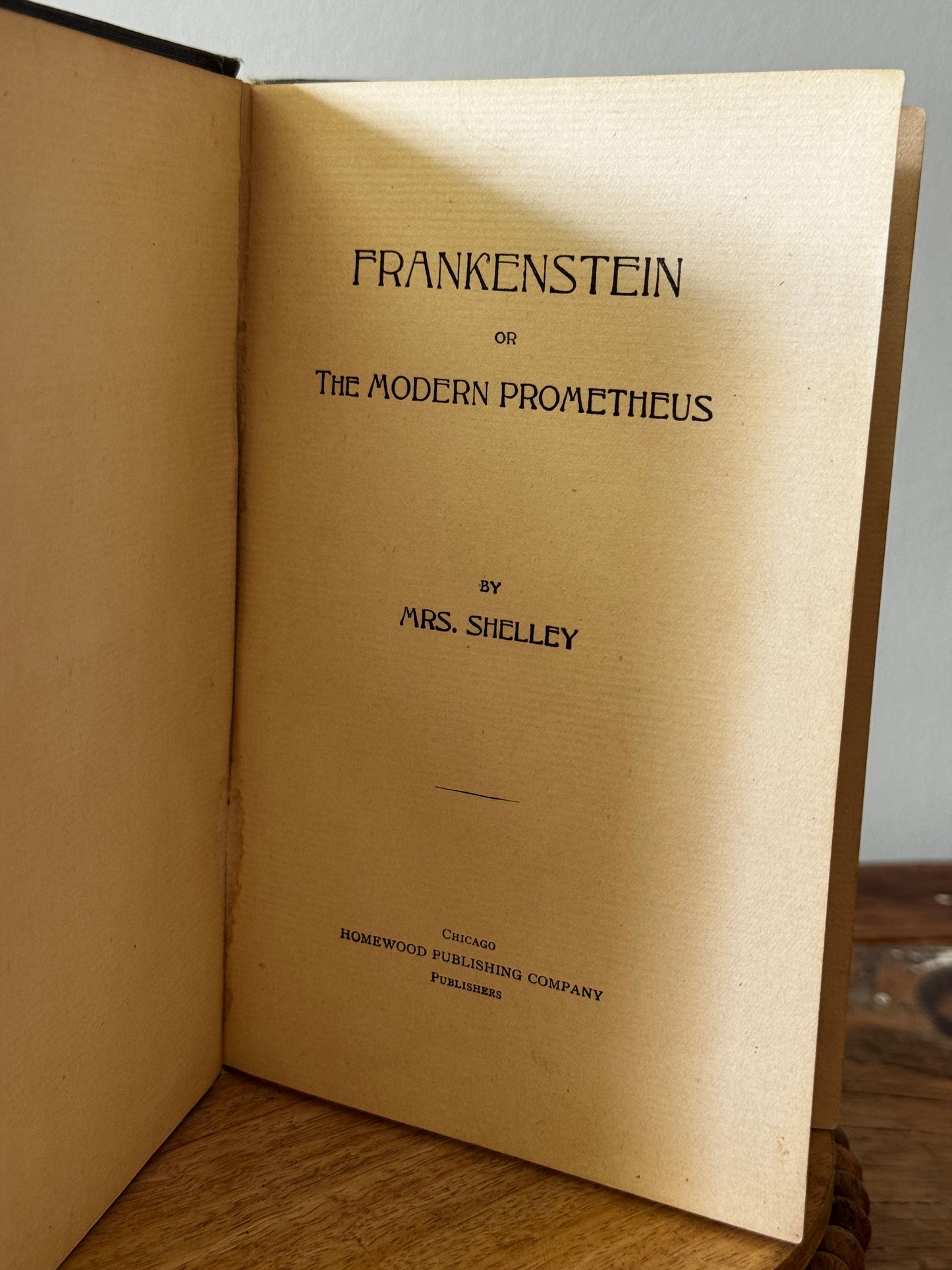 Antique Copy Frankenstein Or The Modern Prometheus Mary Shelley 1890s