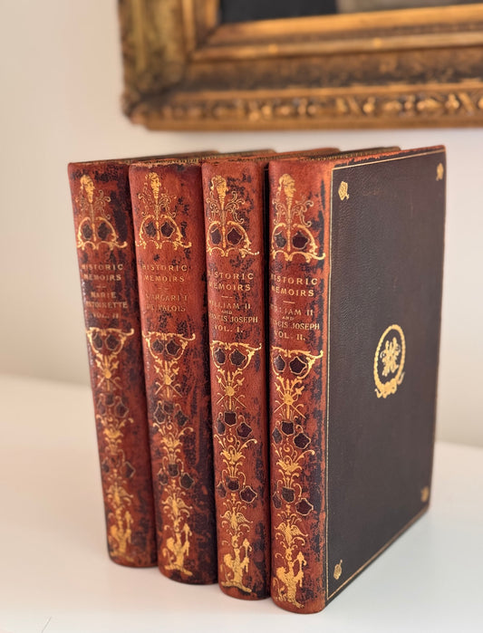 RESERVED Antique 1900 Secret Memoirs of the Courts of Europe Full Leather Partial Set
