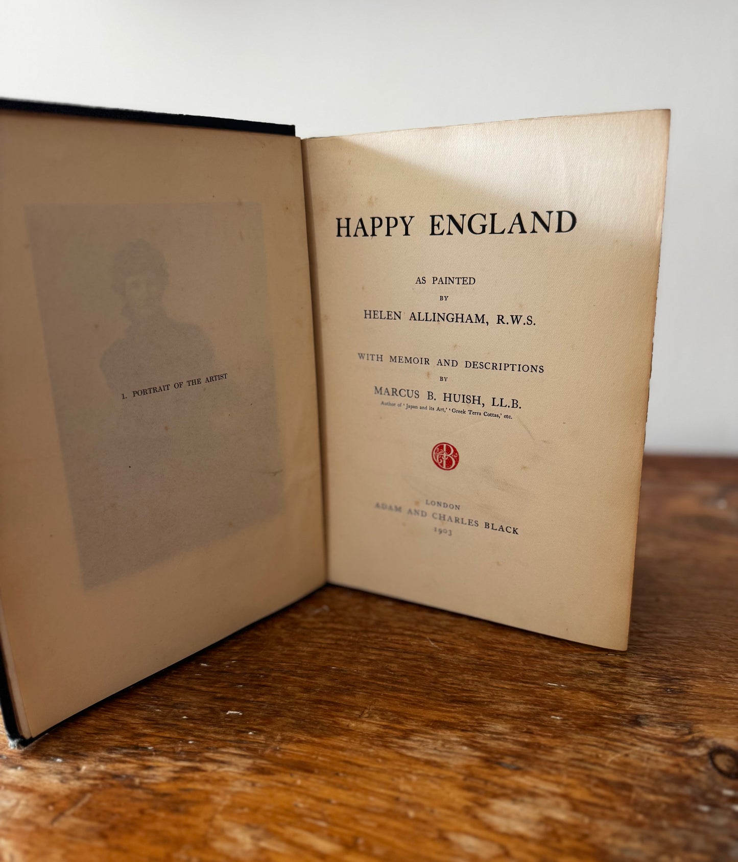 2 Book Set Happy England Allingham 1903 & Familiar London Rose Barton 1904 Black