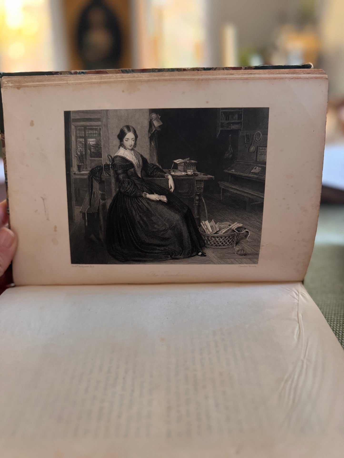 Antique Copy of The Keepsake Countess of Blessington 1844 Leather & Marbled