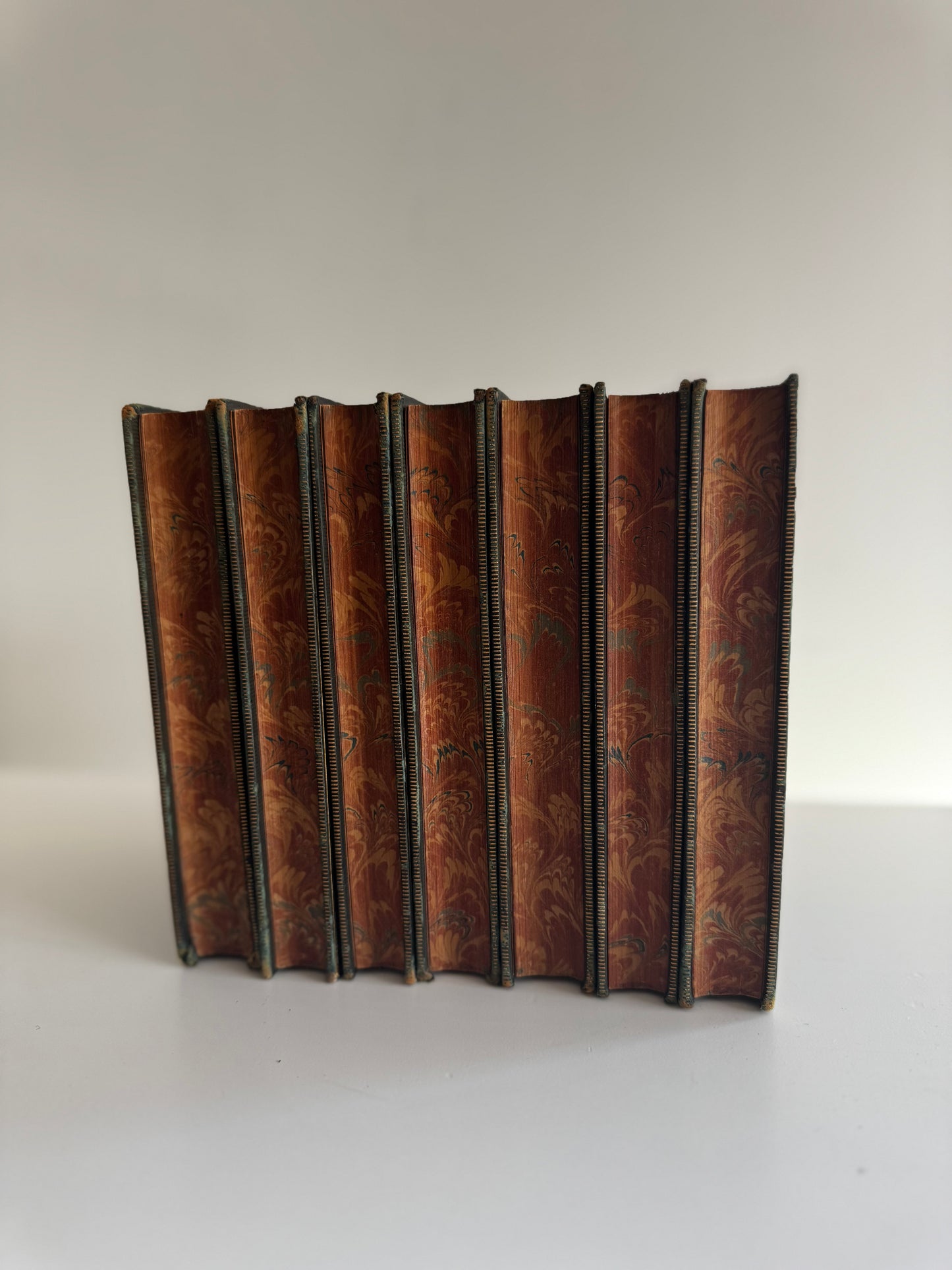 Antique 1839 Full Leather Set of The Works of Felicia Hemans Victorian Copy