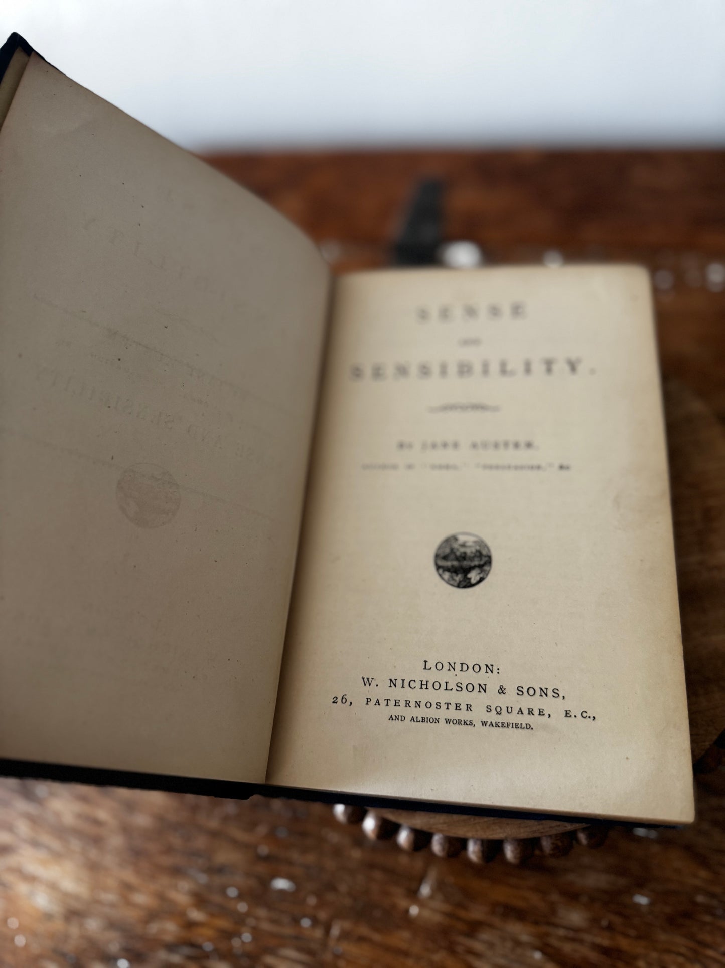 Sense & Sensibility by Jane Austen  Antique Victorian Copy 1890s Nicholson Sons