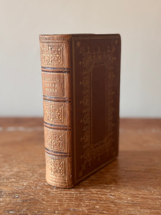 Antique Longfellow’s Prose Works Complete Volume 1853 Full Leather Book