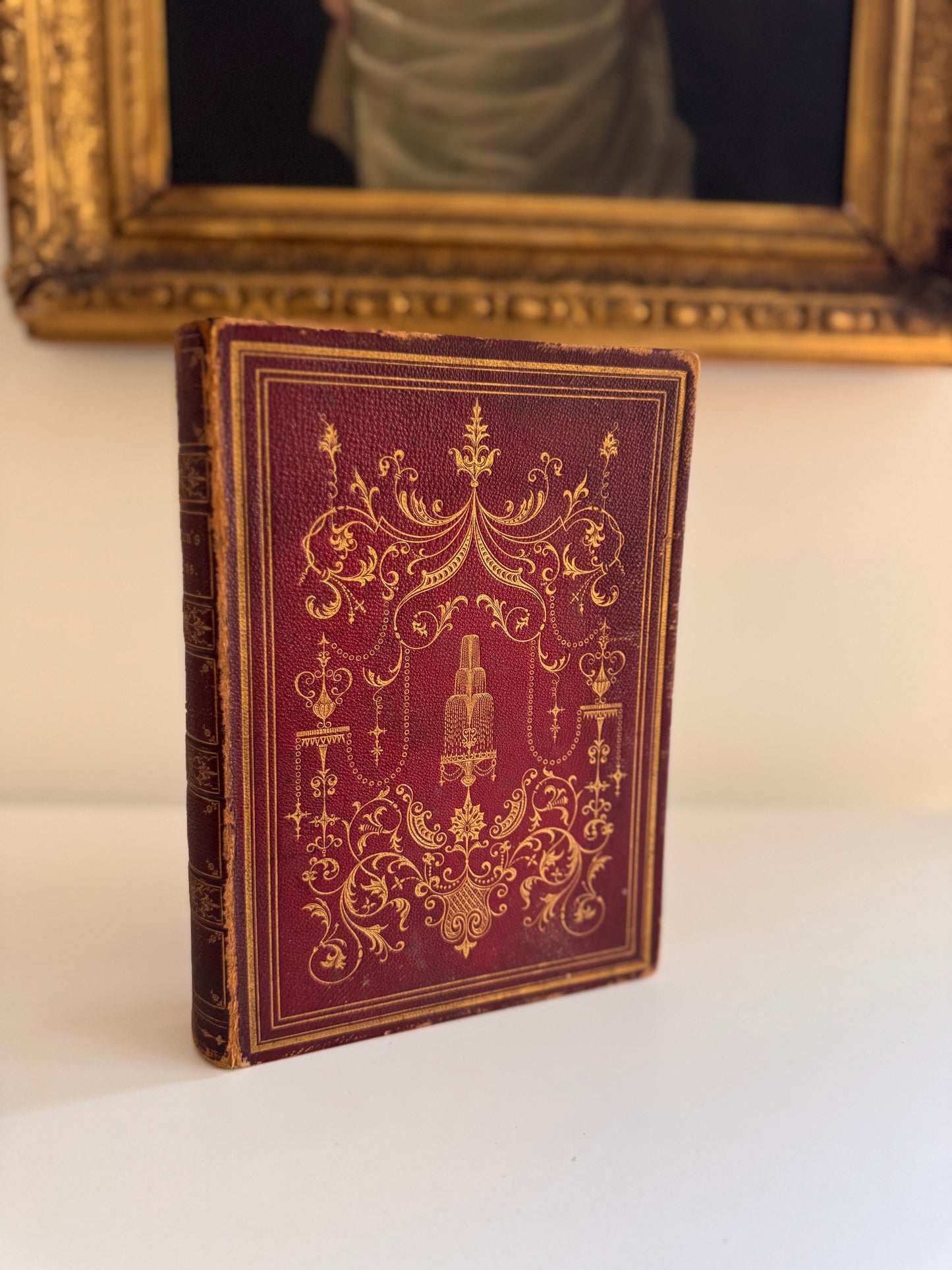 Antique Copy of The Season’s by James Thomson 1847 Full Leather Decorative Book